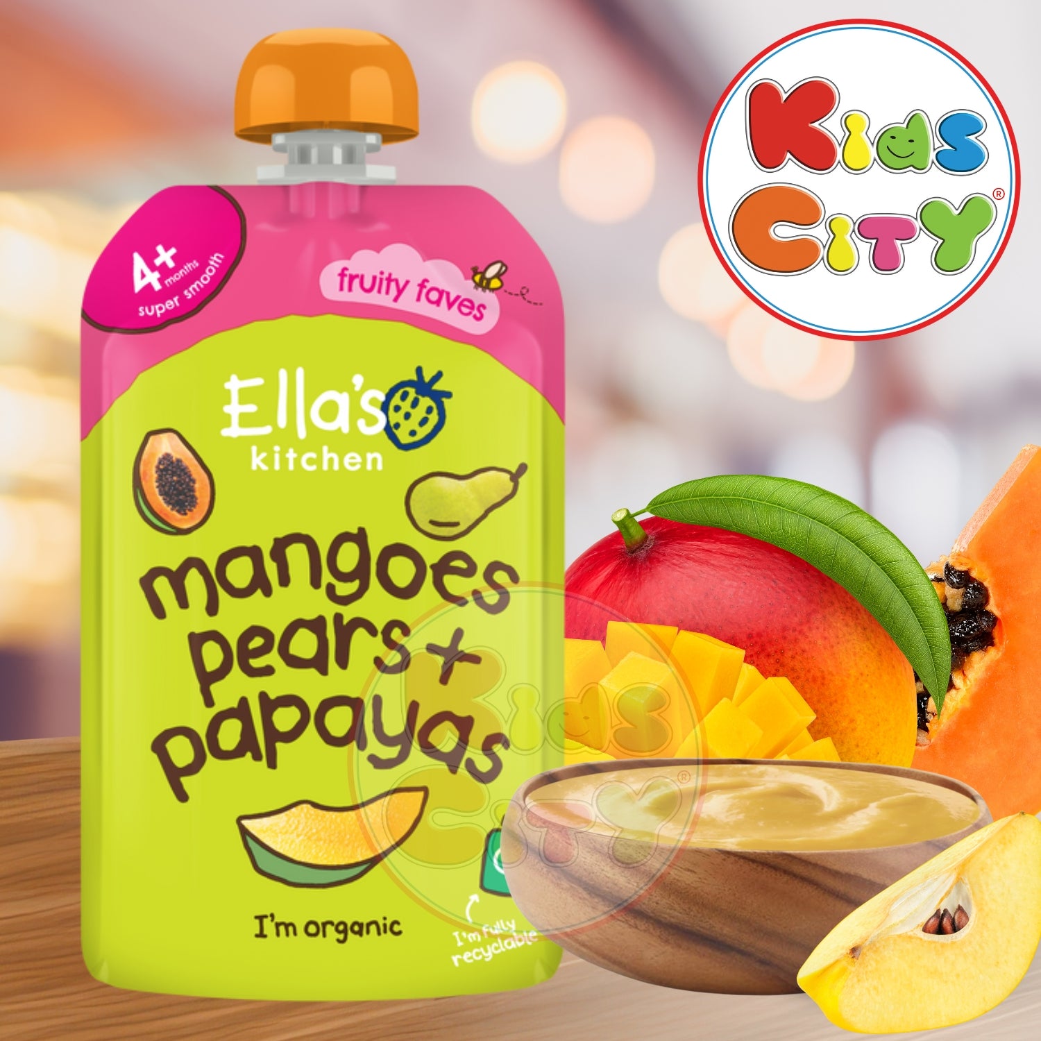 Ellas Kitchen Baby Food Pouch, Mangoes Pears + Papayas - 120g