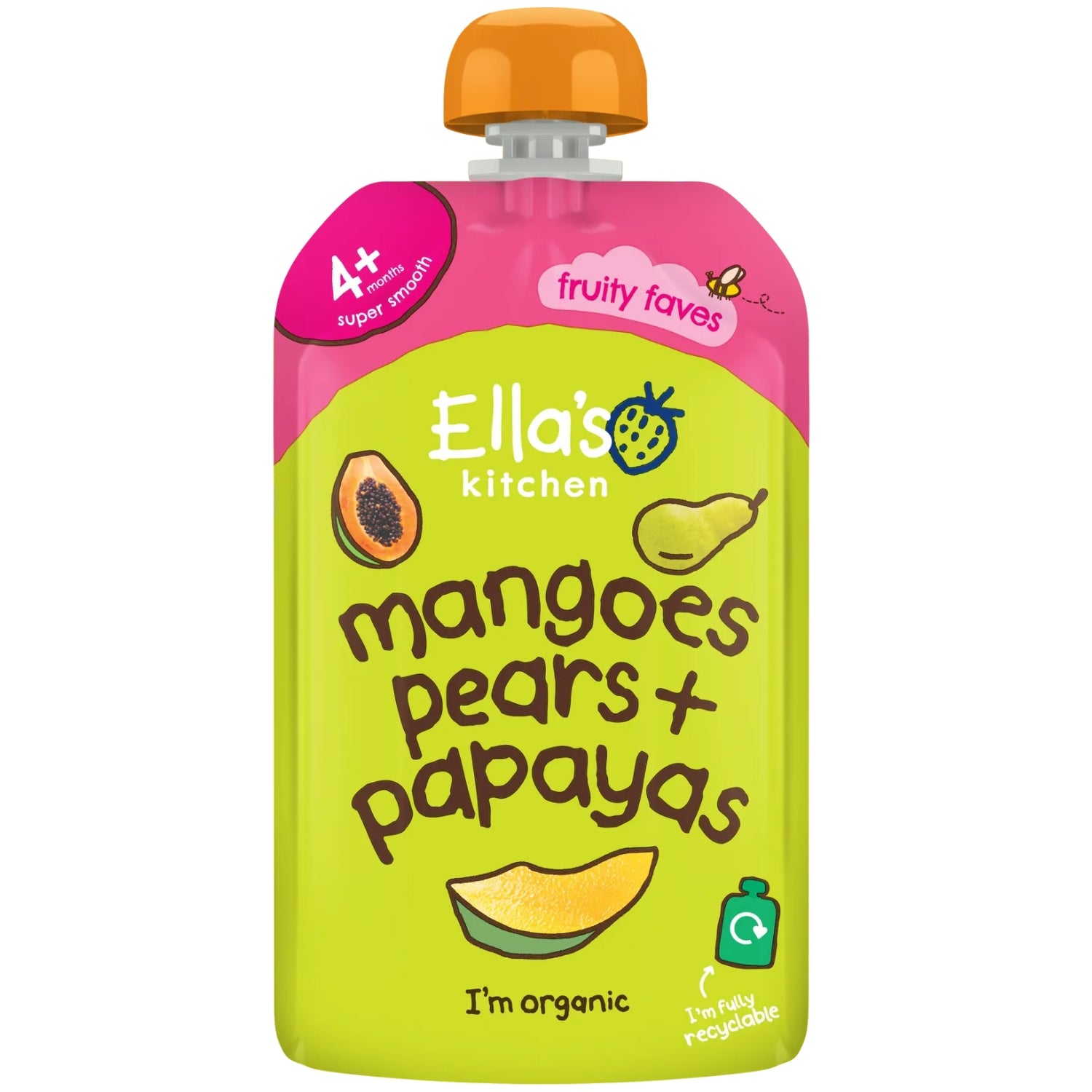 Ellas Kitchen Baby Food Pouch, Mangoes Pears + Papayas - 120g