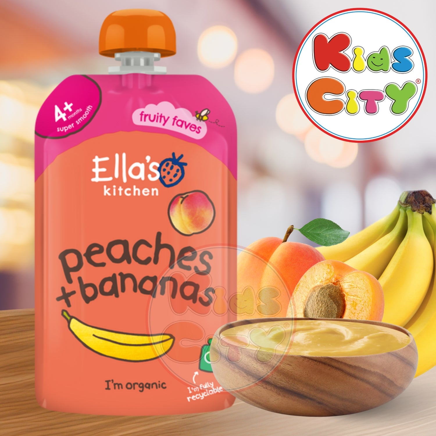 Ellas Kitchen Baby Food Pouch, Peaches + Bananas - 120g