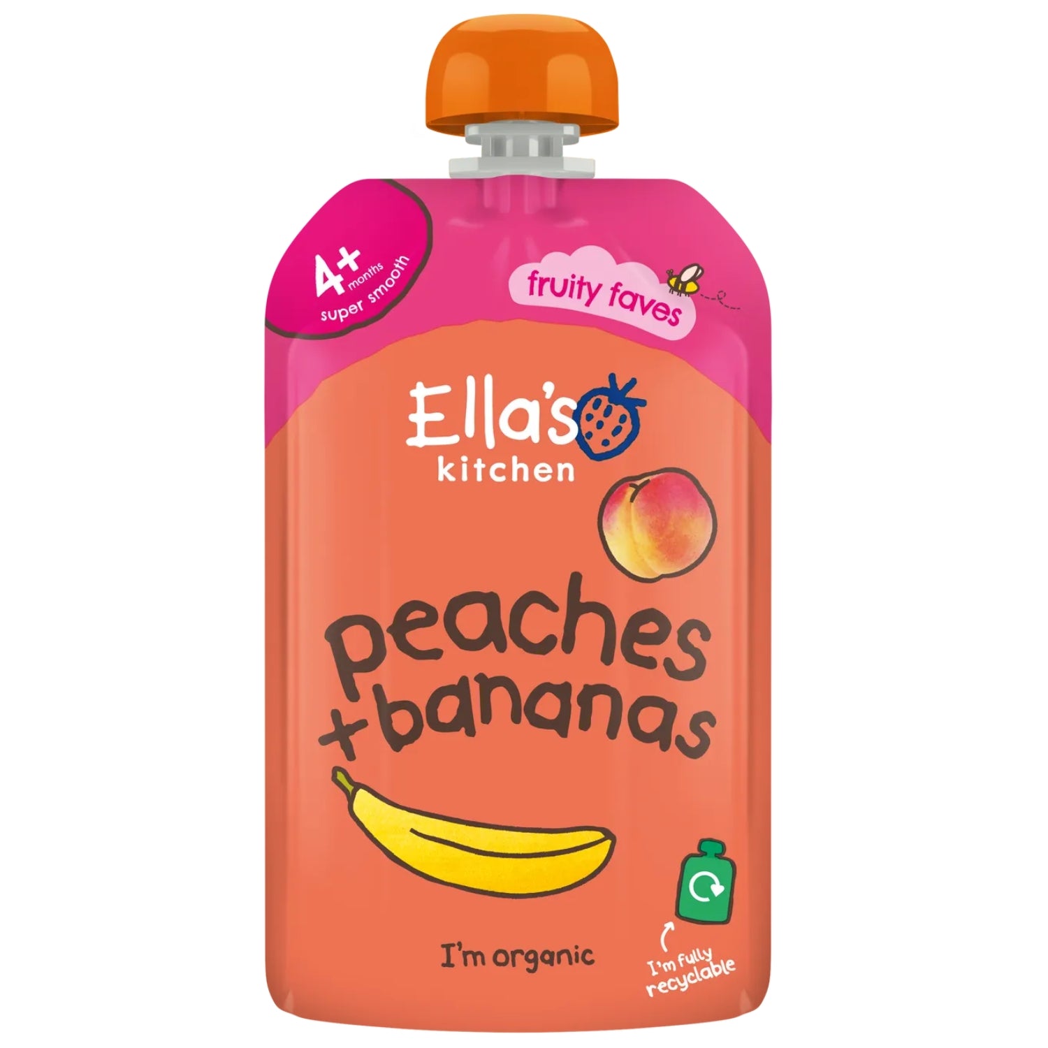 Ellas Kitchen Baby Food Pouch, Peaches + Bananas - 120g