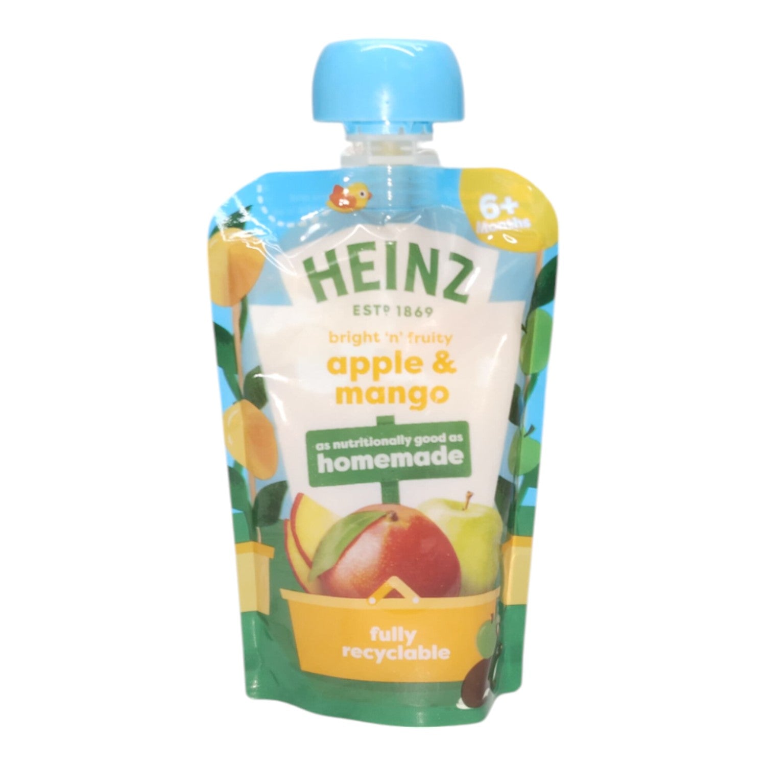 Heinz Baby Food Pouch, Apple & Mango Puree - 100g