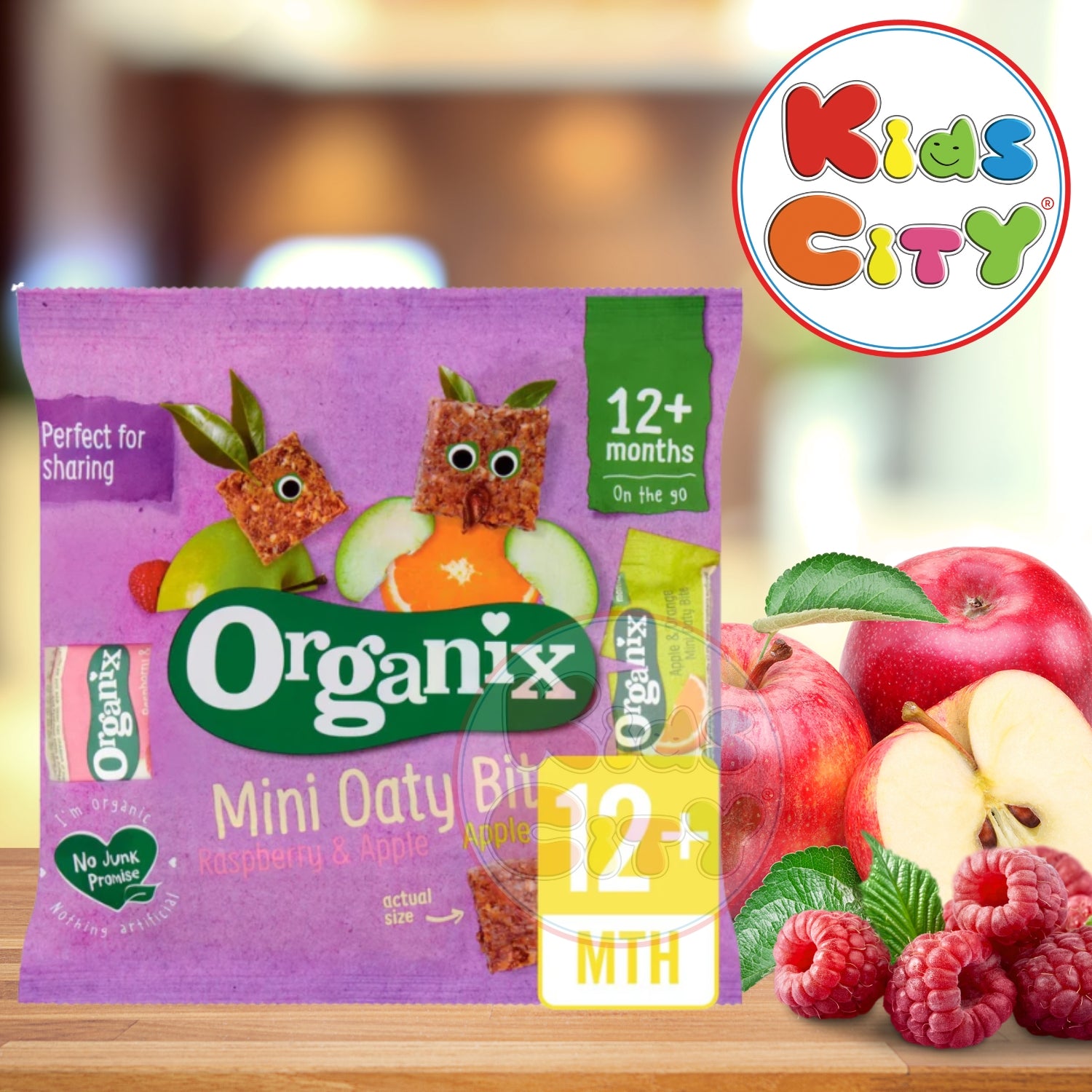 Organix Mini Oaty Bites Raspberry & Apple, Apple & Orange - 110g