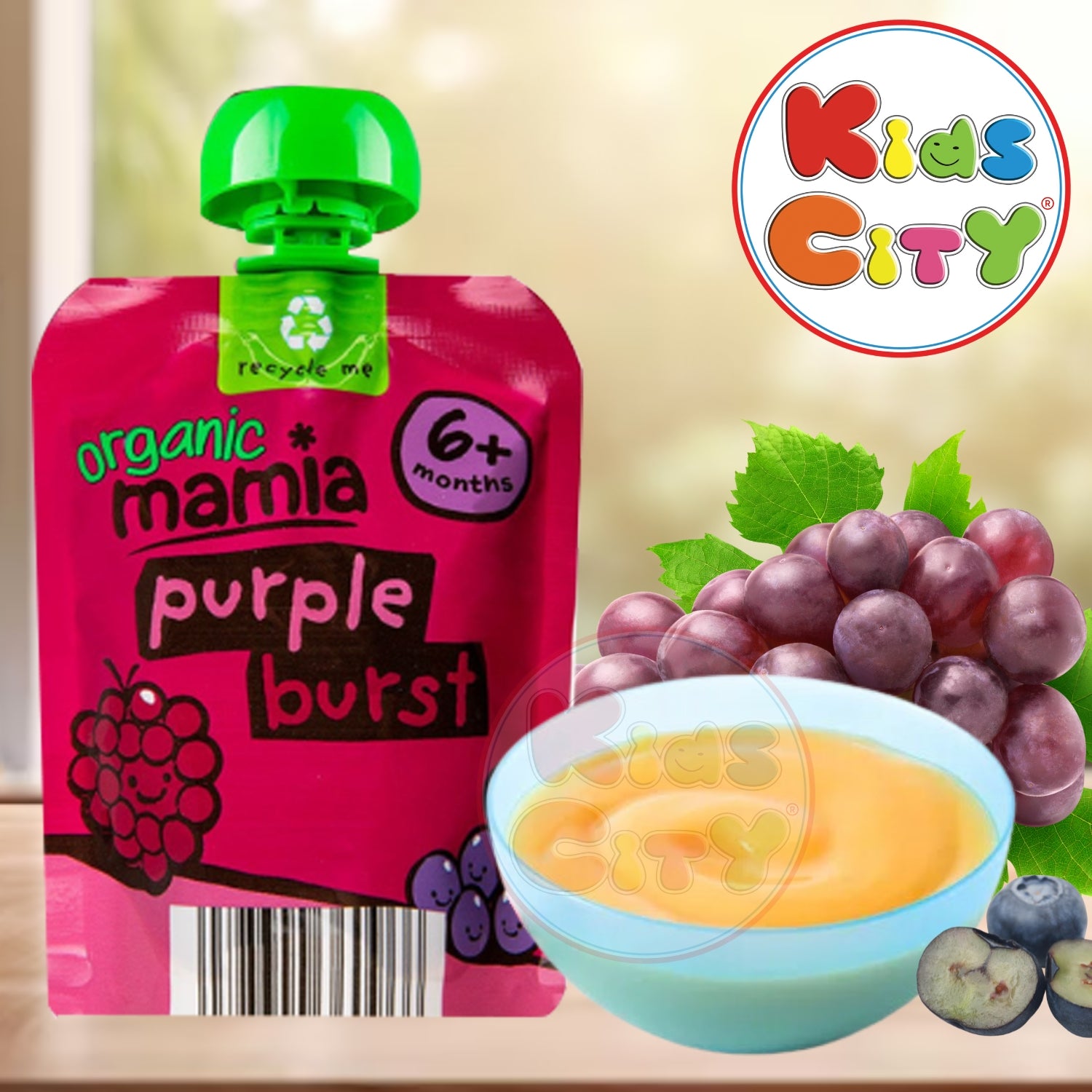 Organic Mamia Baby Food Pouch, Purple Burst Pouch (6m+) 90g