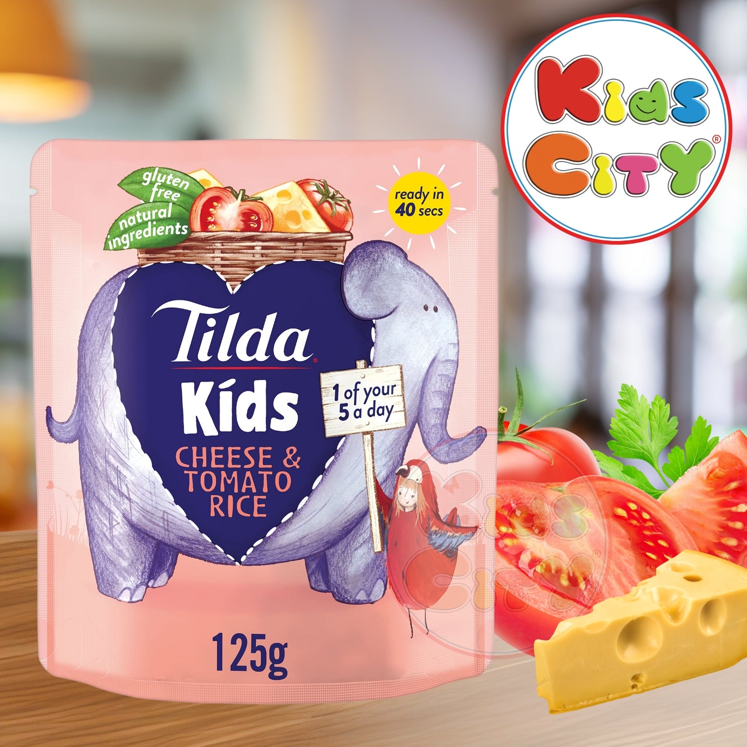 Tilda Kids Baby Food Pouch, Cheese & Tomato Rice - 125g