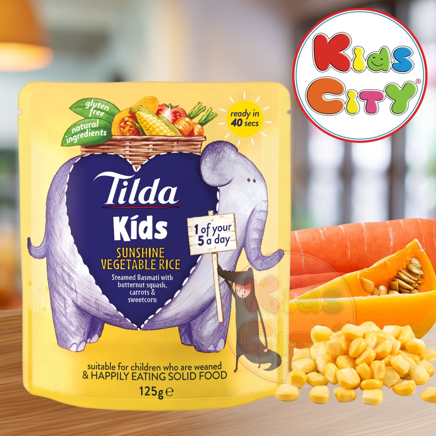 Tilda Kids Baby Food Pouch, Sunshine Vegetable Rice - 125g