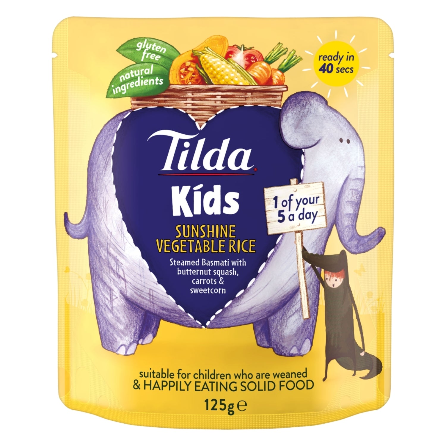 Tilda Kids Baby Food Pouch, Sunshine Vegetable Rice - 125g
