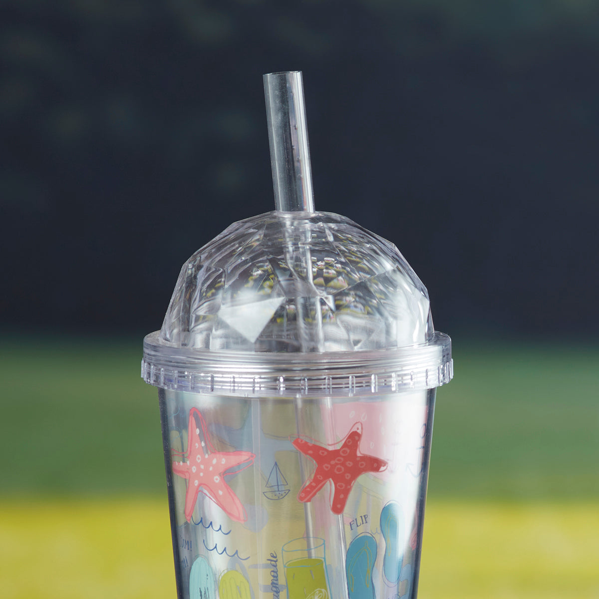 Acrylic Sipper, Cup, Tumbler Frosted with Straw and Lid for Water, Juice, Milk and other Bevrages - 270ml (25-211-C)