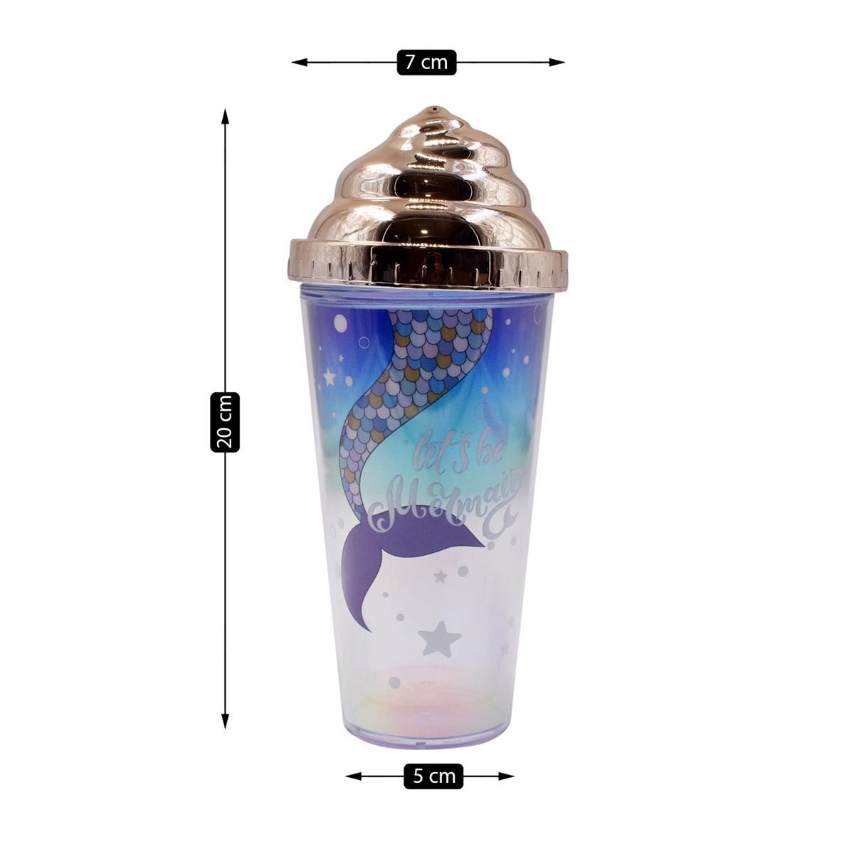 Acrylic Sipper, Cup, Tumbler Frosted with Straw and Lid for Water, Juice, Milk and other Bevrages - 270ml (BH-009-B)