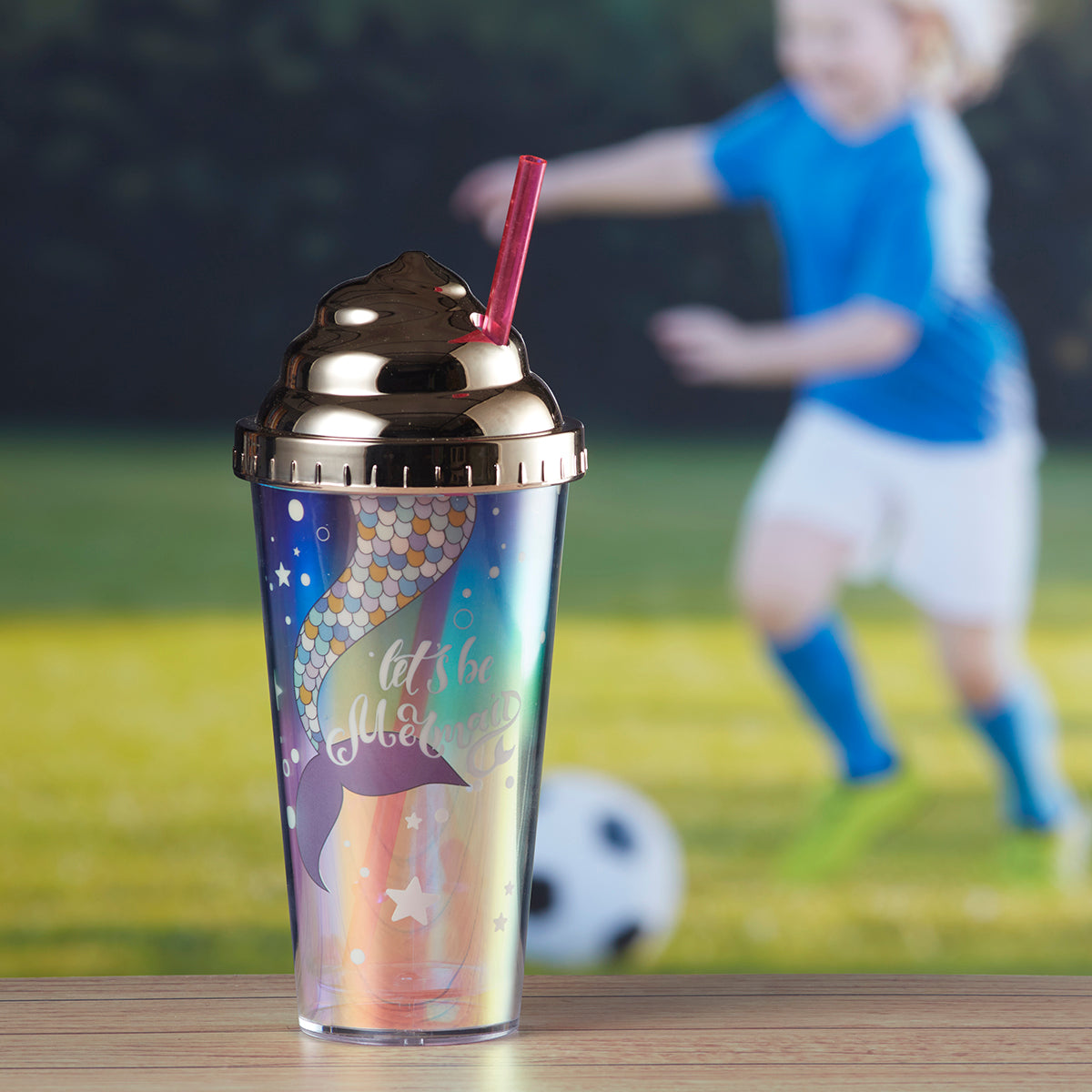 Acrylic Sipper, Cup, Tumbler Frosted with Straw and Lid - 270ml (BH-009-B)