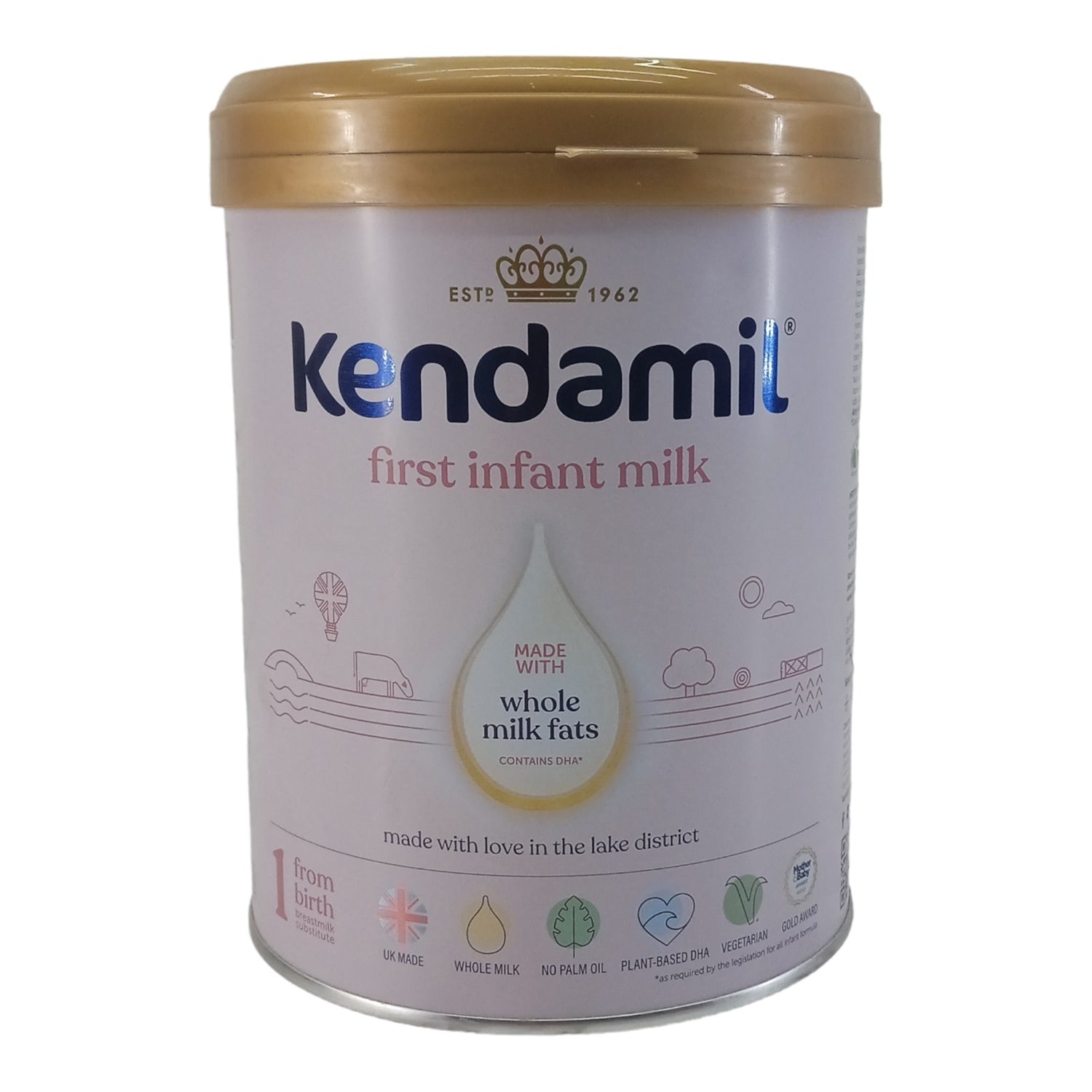 Kendamil 1, First Infant Milk, Whole Milk Fats (0m+) - 800g