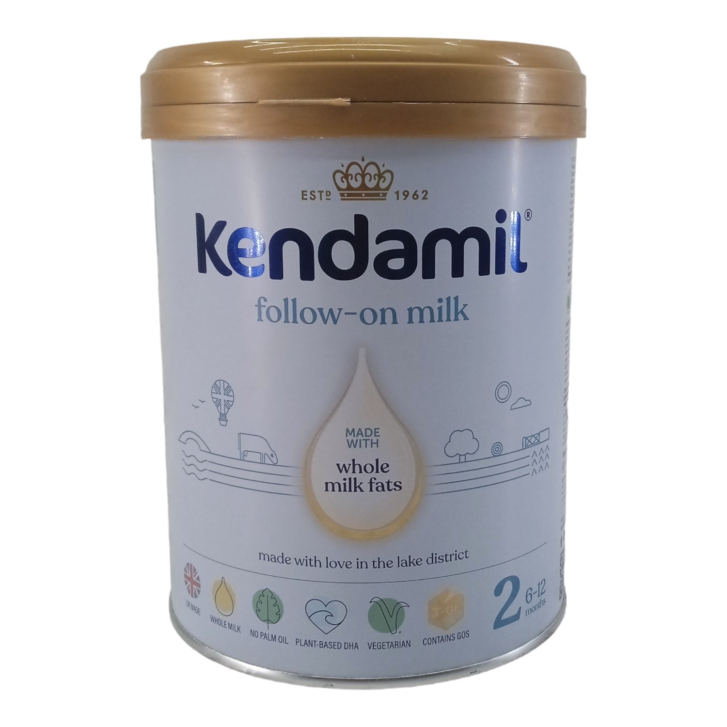 Kendamil 2, Follow on Milk (6m+), Whole Milk Fats (0m+) - 900g