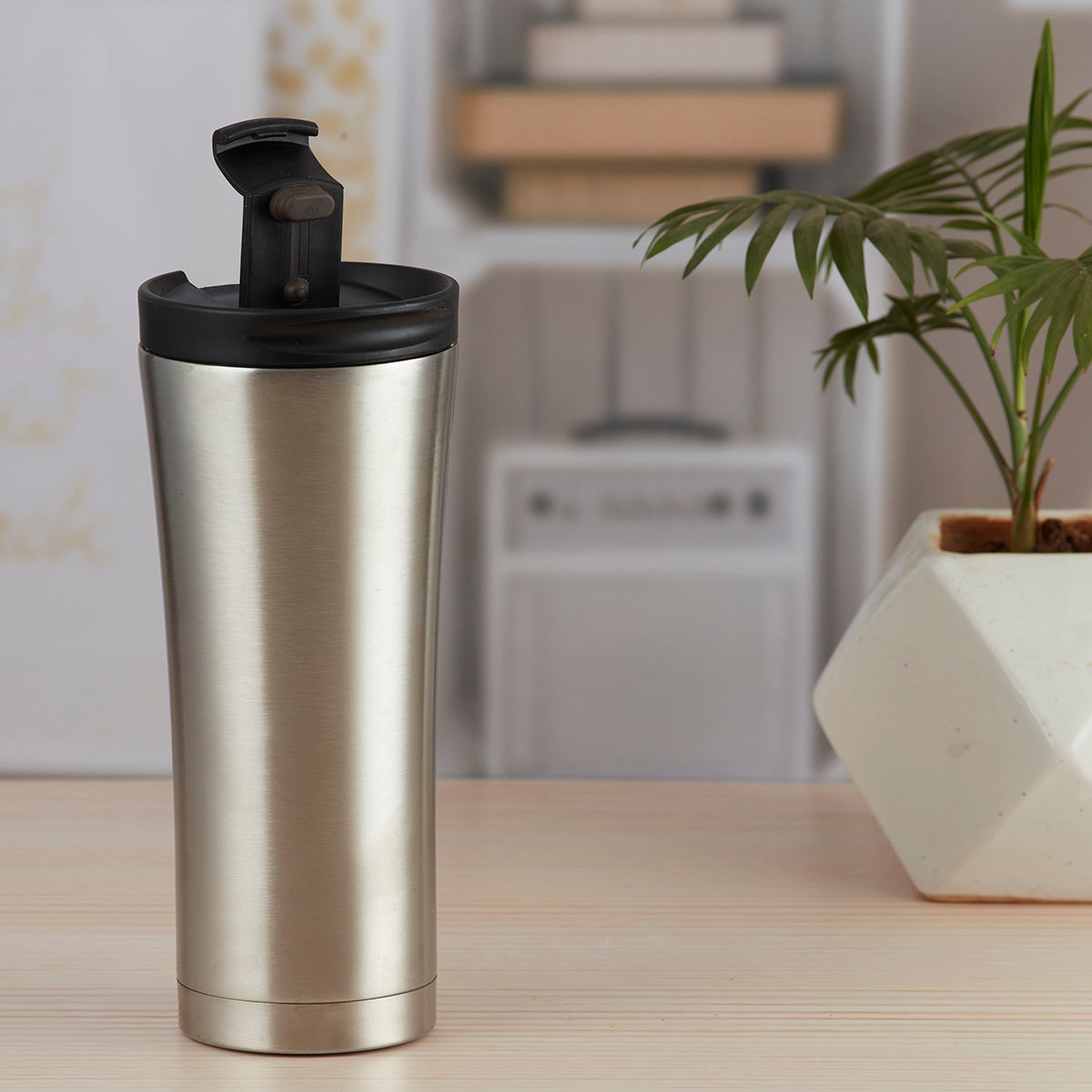 Stainless Steel Vacuum Insulated double wall Shaker Water Bottle for Home, Office, Travel and Sports, Leak-proof Lid for Hot and Cold liquids - 500ml (1687-A)