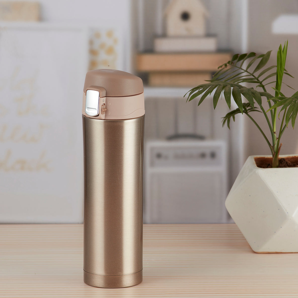 Stainless Steel Vacuum Insulated double wall Water Bottle for Home, Office, Travel and Sports, Leak - proof Lid for Hot and Cold liquids - 500ml (8426-2-F)