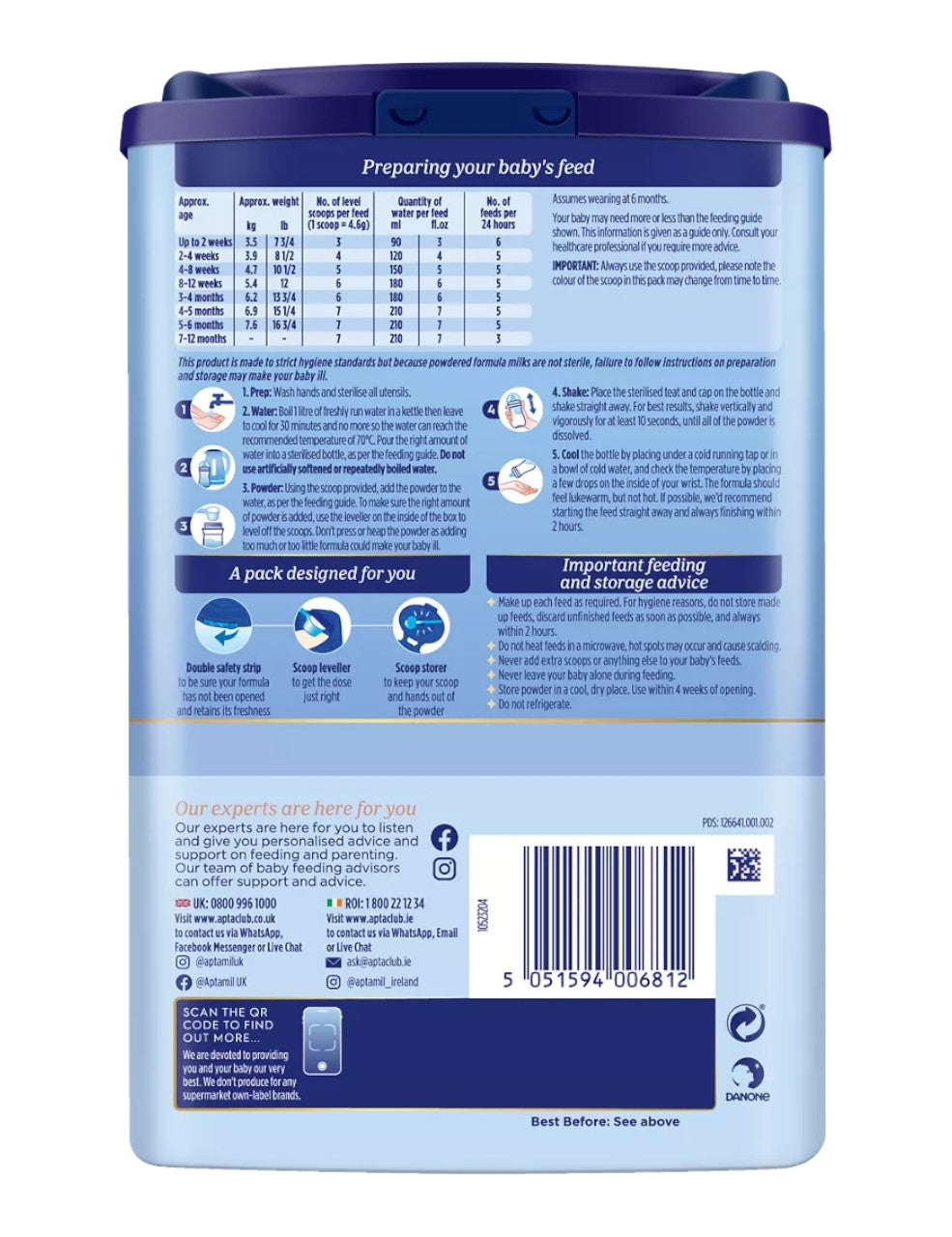 Aptamil 1 First Infant Milk (0m+) 800g (Pack of 1)