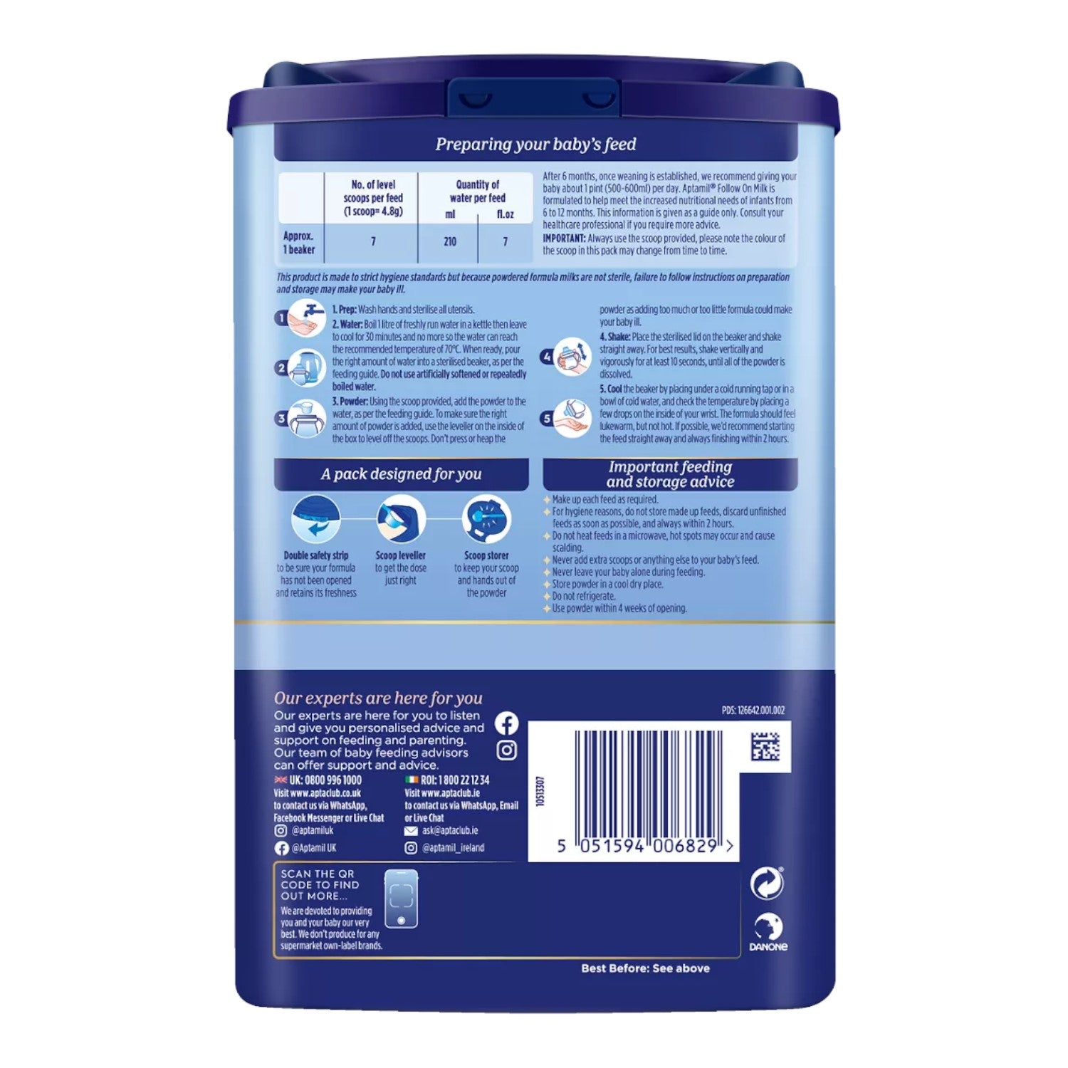 Aptamil 2 Follow On Milk (6-12m) 800g (Pack of 1)