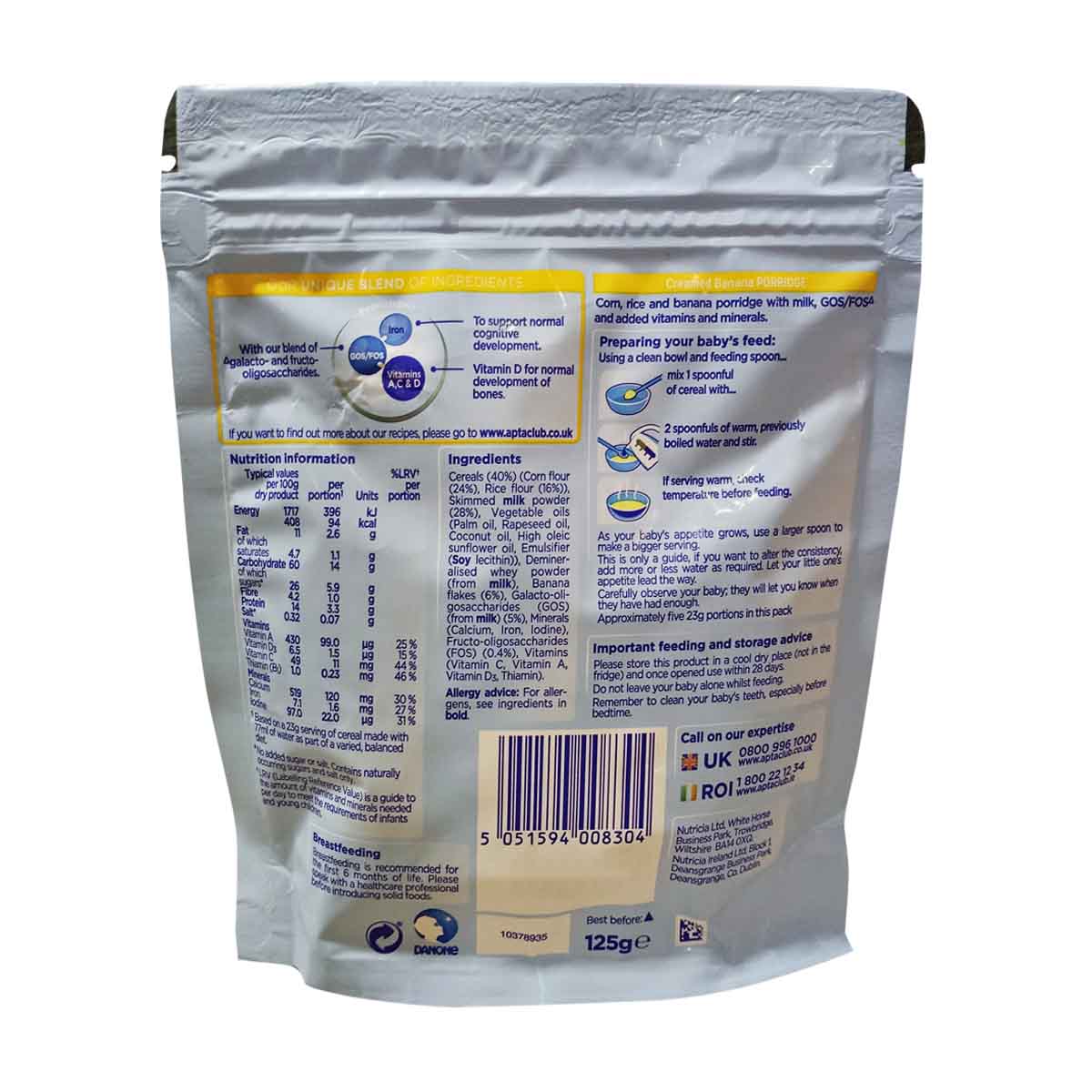 Aptamil Creamed Banana Porridge (4-6m+) - 125g