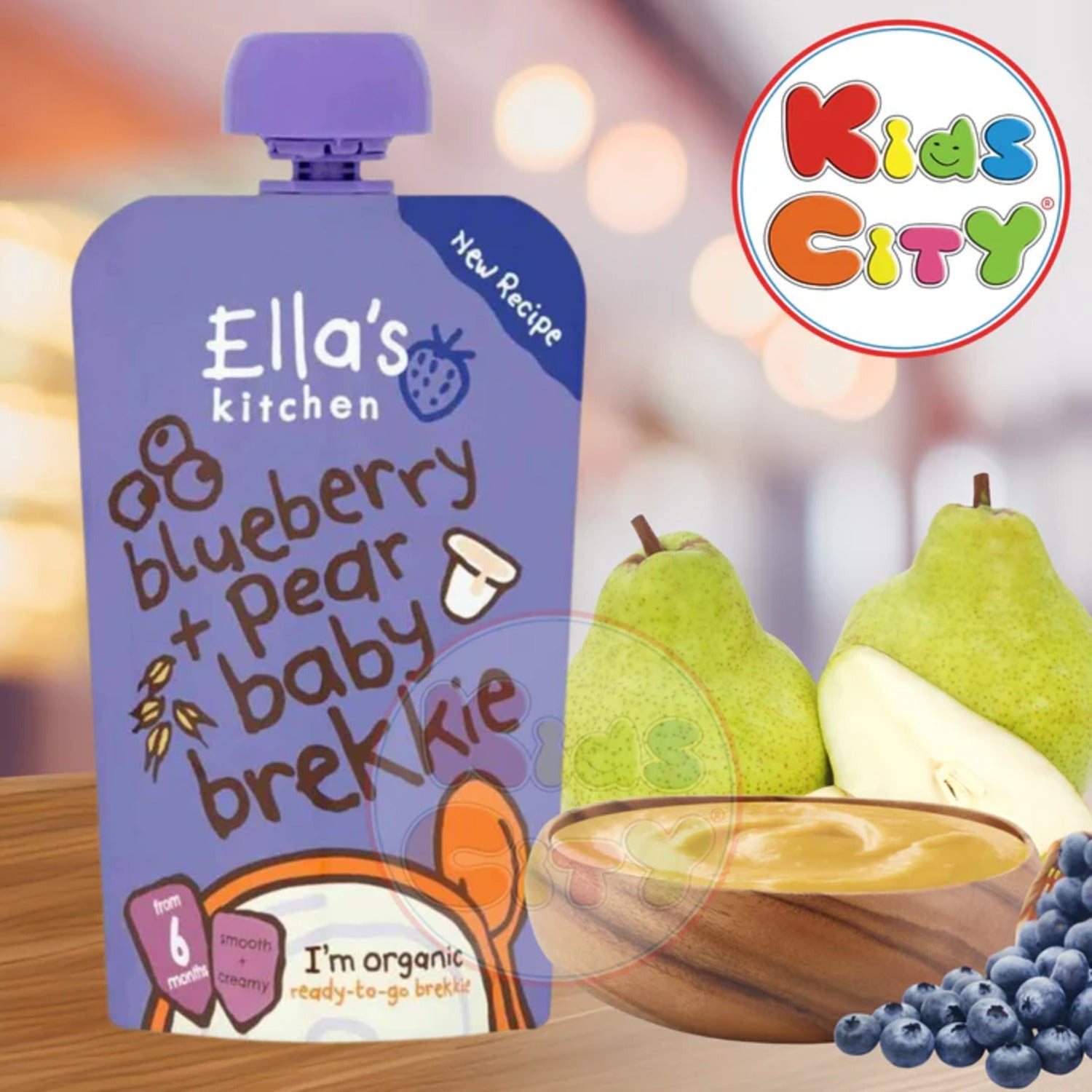 Ellas Kitchen Baby Food Pouch, Blueberry + Pear Baby Brekkie, 100g (Pack of 1)