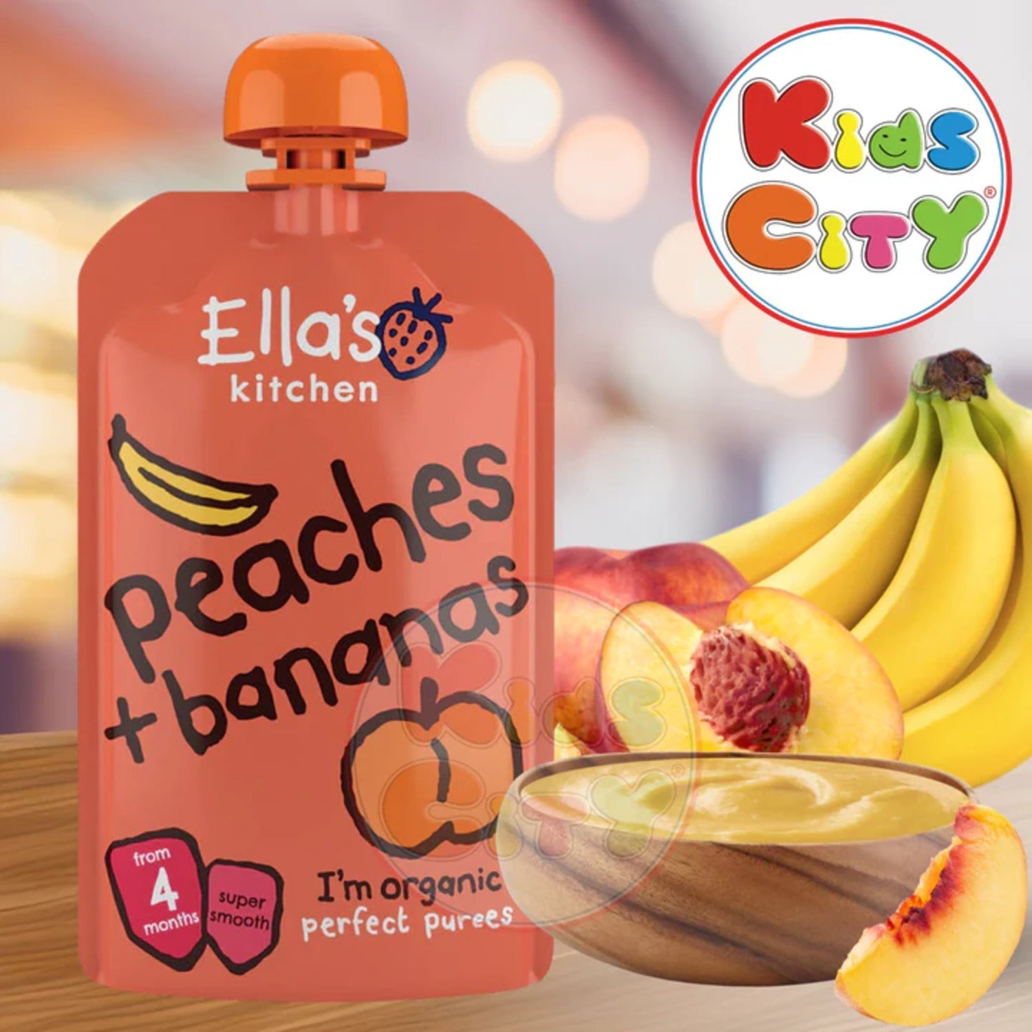 Ellas Kitchen Baby Puree, Peaches + Bananas - 120g