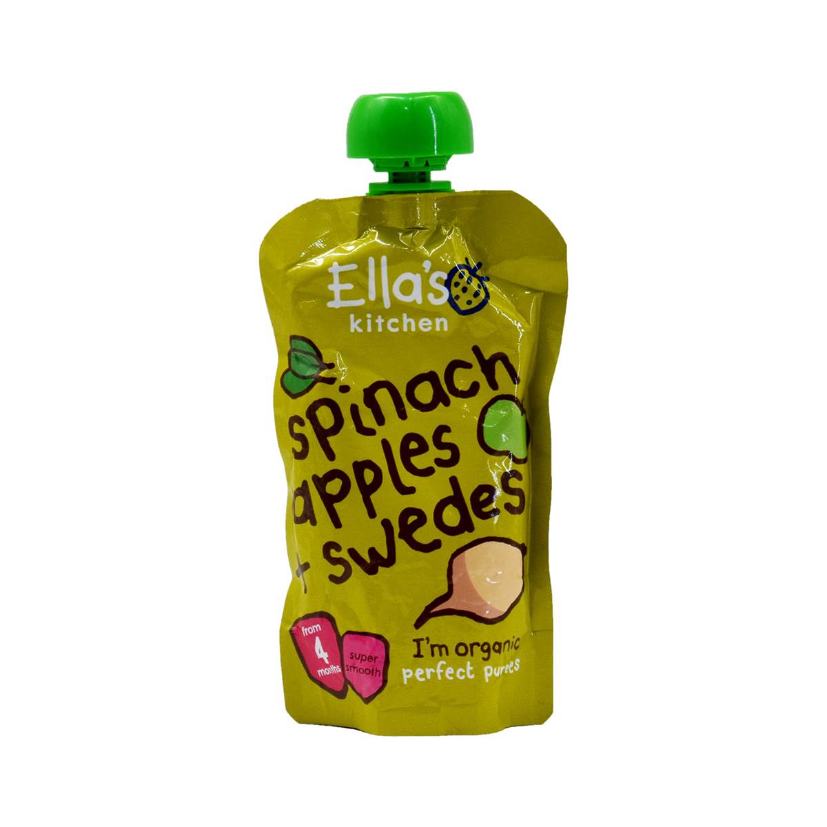 Ellas Kitchen Baby Puree, Spinach Apples + Swedes - 120g