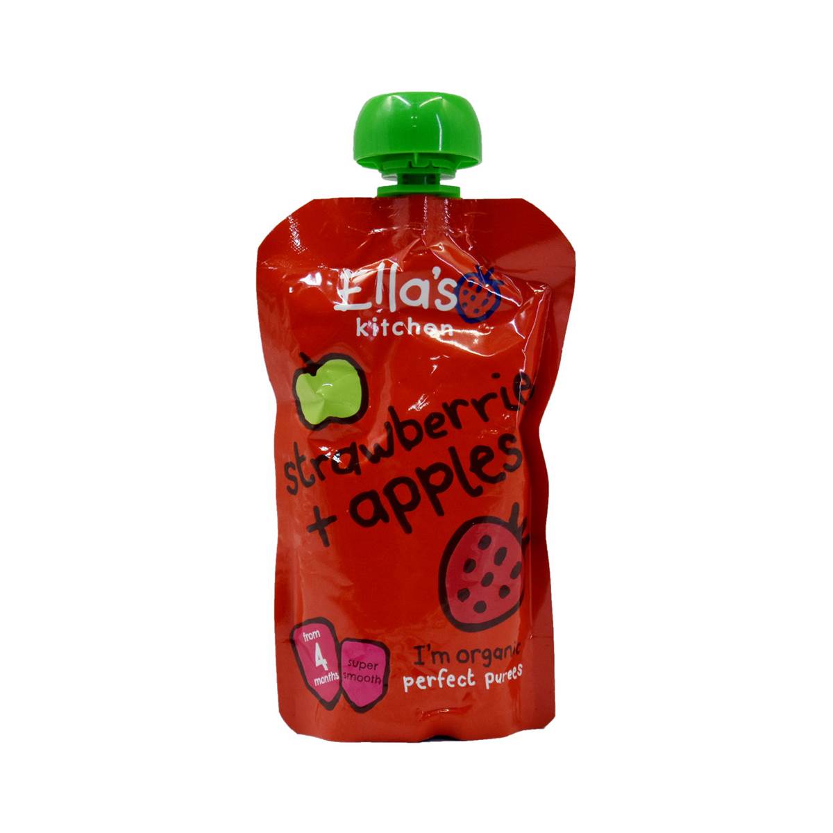 Ellas Kitchen Baby Puree, Strawberries + Apples - 120g