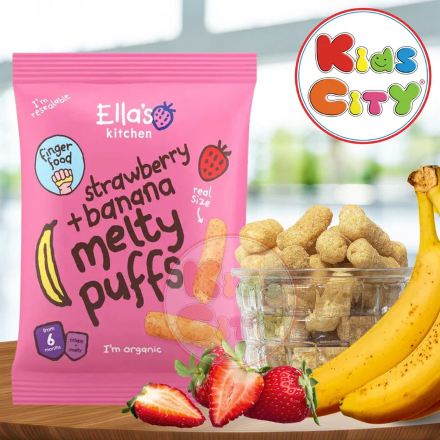 Ellas Kitchen Melty Puffs, Strawberry Banana, 20g