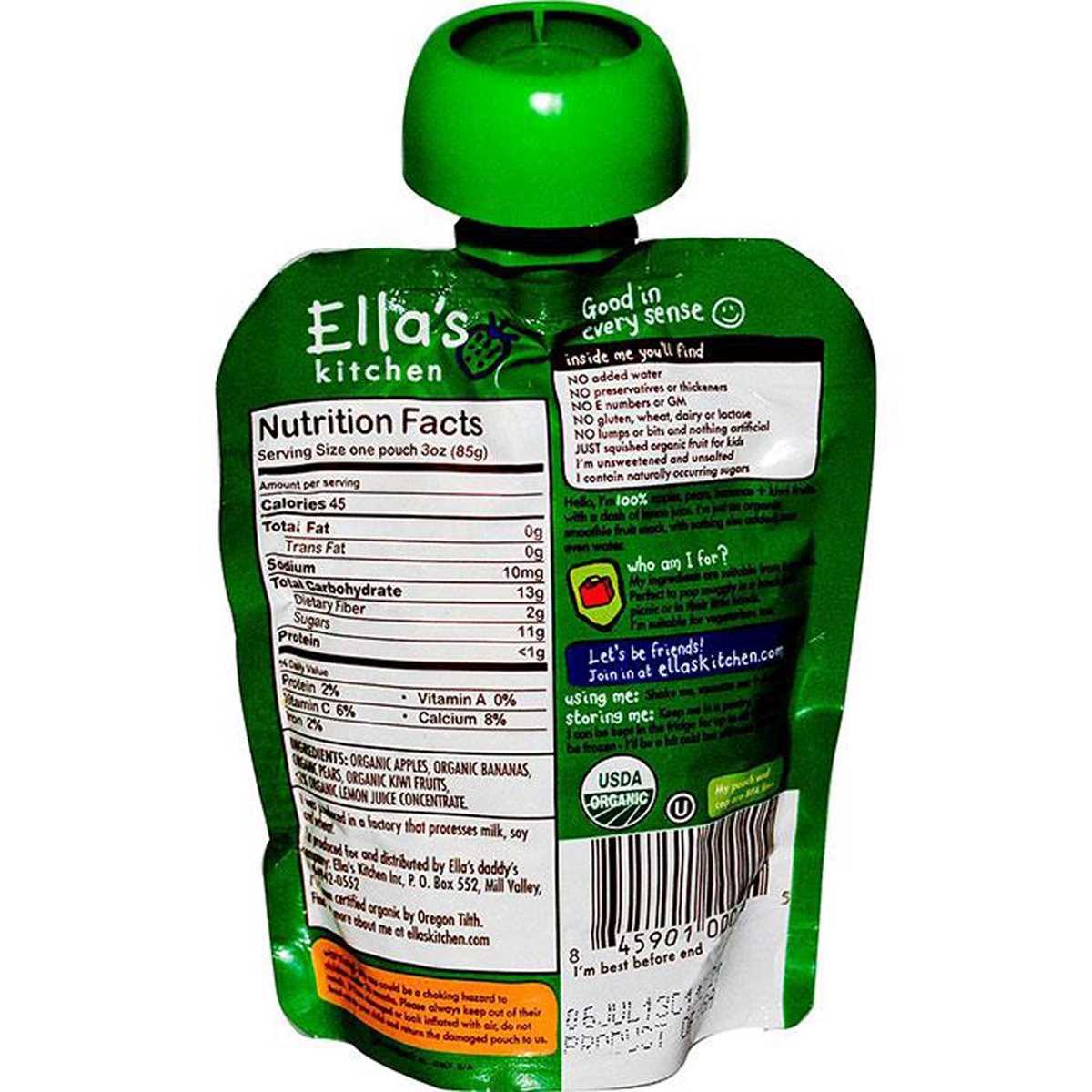Ellas Kitchen Baby Food Pouch, The Green One - 90g