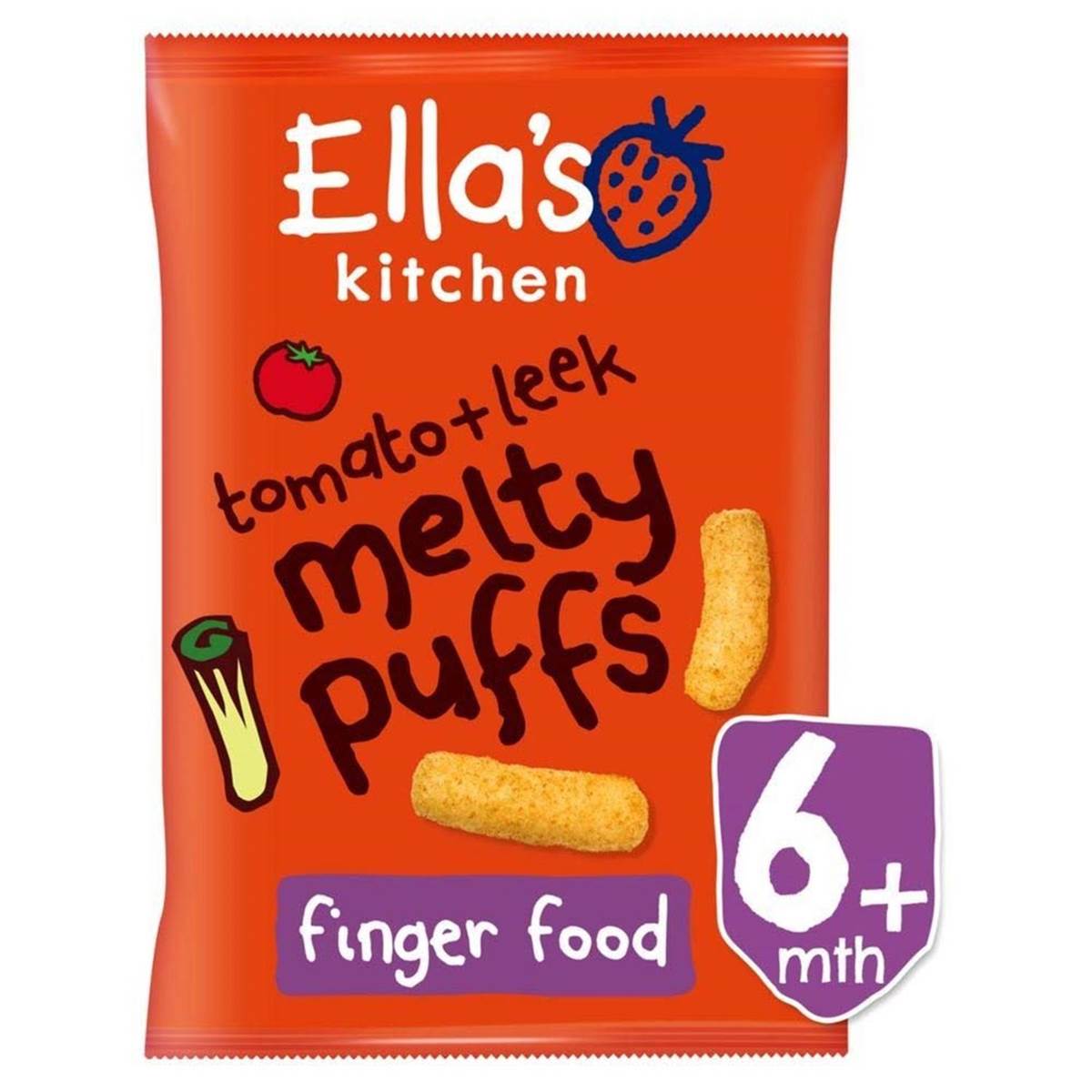 Ellas Kitchen Melty Puffs, Tomato + Leek - 20g
