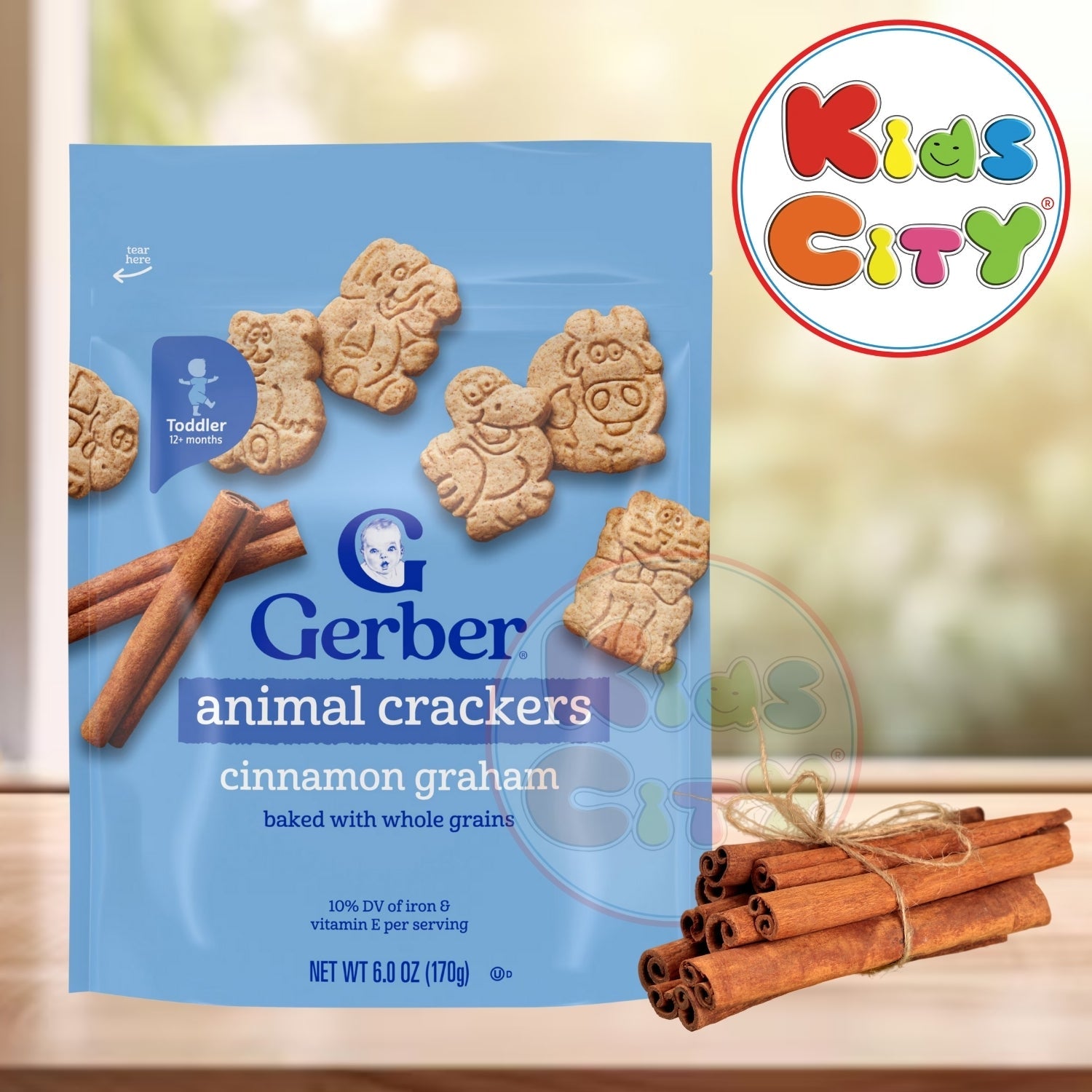 Gerber Snacks for Baby, Animal Crackers, Cinnamon Graham (Pack of 1)