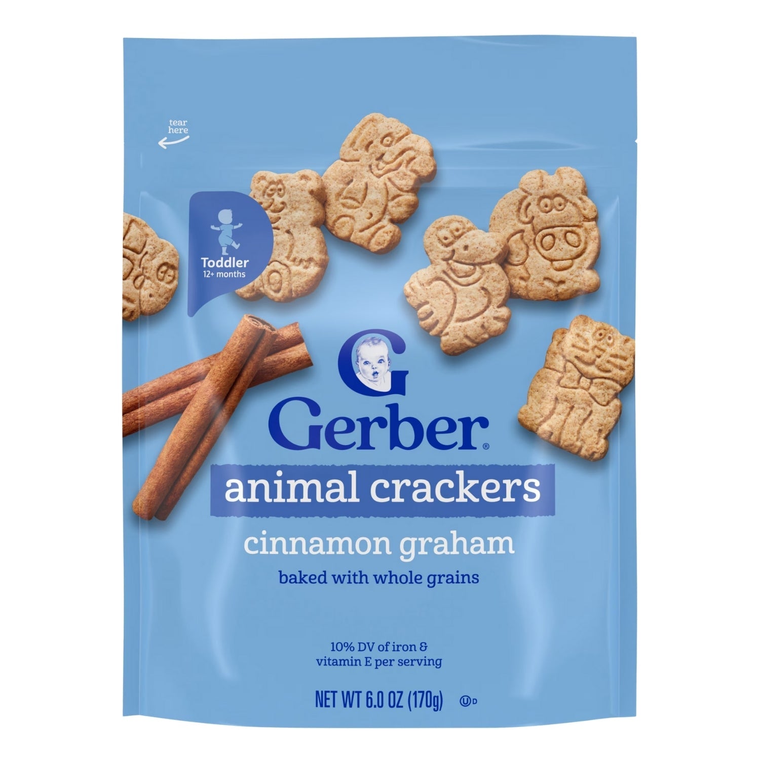 Gerber Snacks for Baby, Animal Crackers for Toddler - Cinnamon Graham