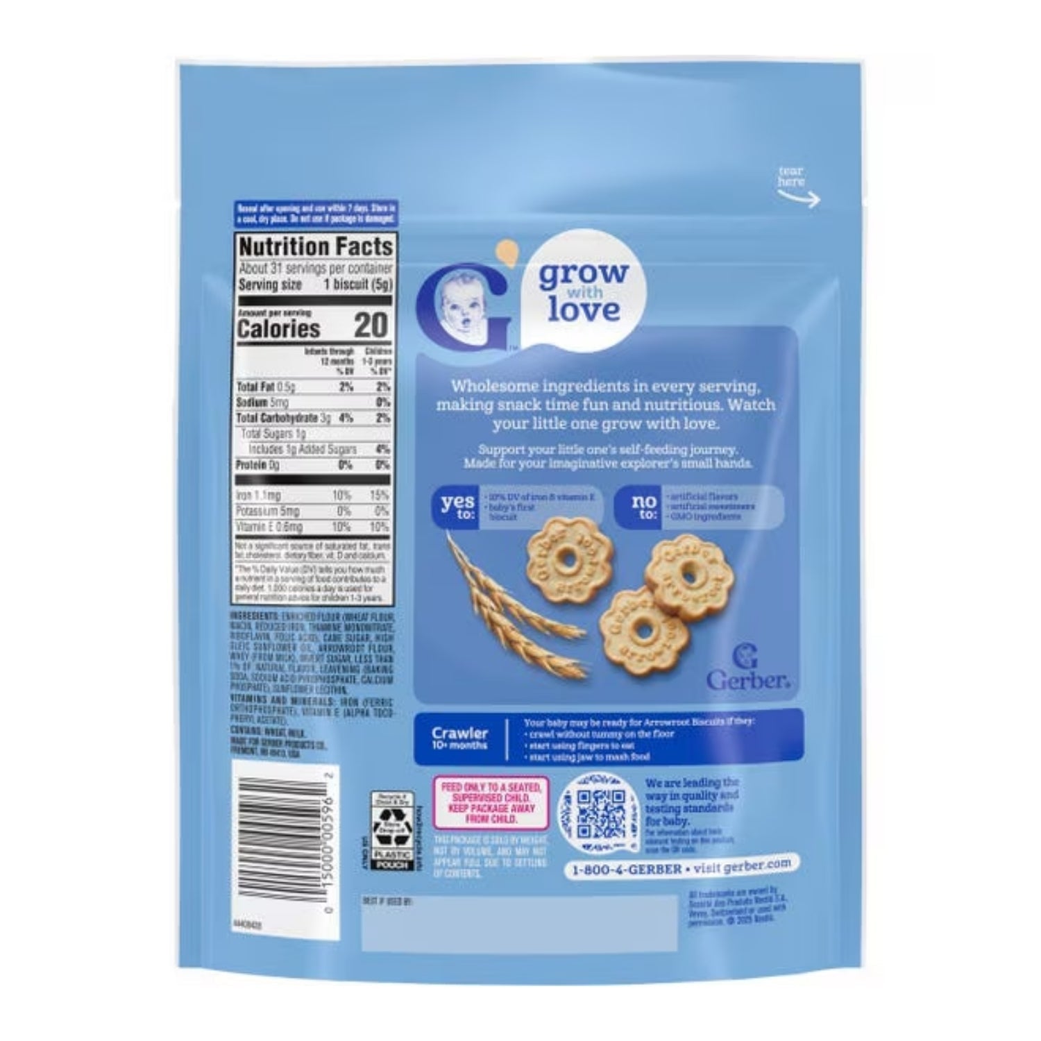 Gerber Snacks for Baby, Arrowroot Biscuits for Crawler (5.5oz)