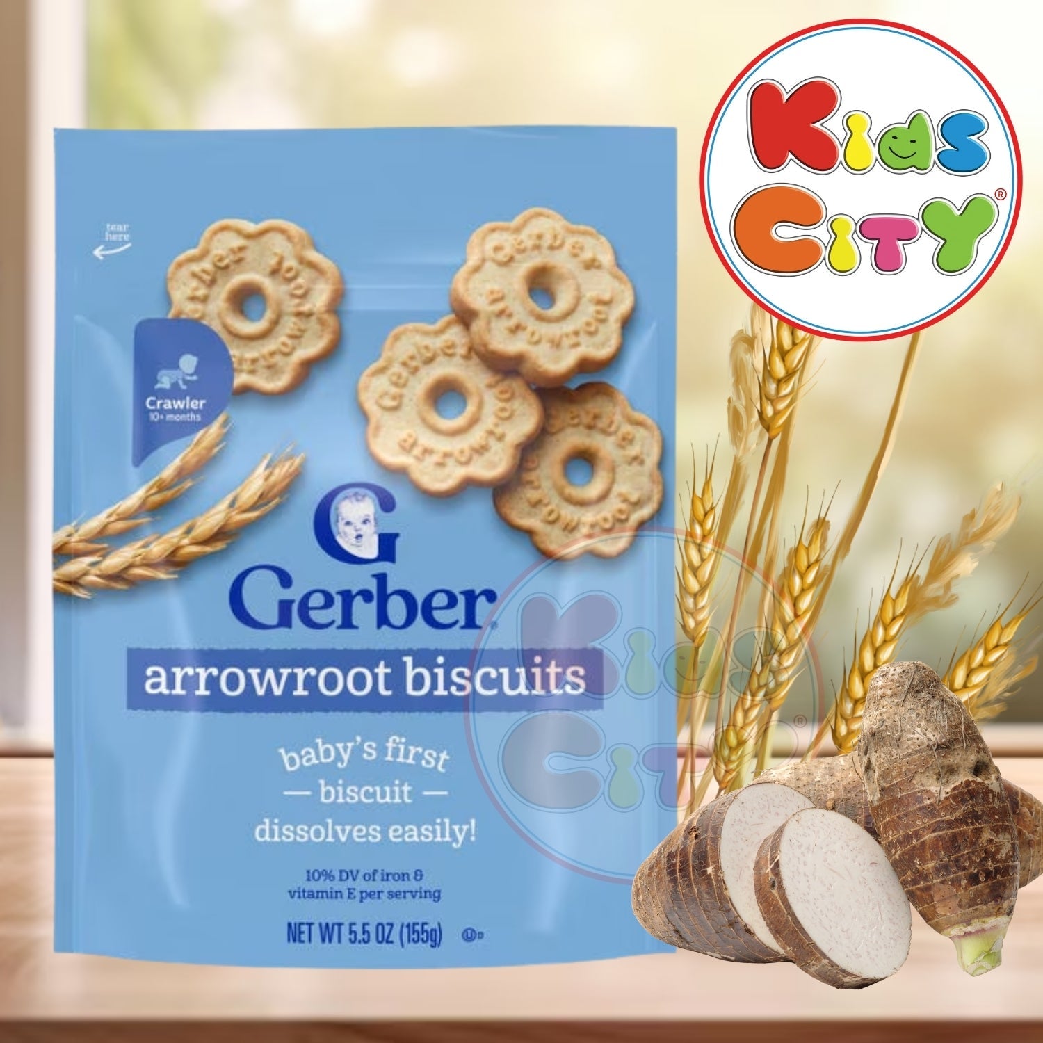 Gerber Snacks for Baby, Arrowroot Biscuits (5.5oz) (Pack of 1)