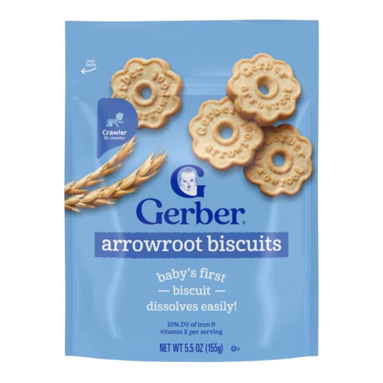 Gerber Snacks for Baby, Arrowroot Biscuits (5.5oz)