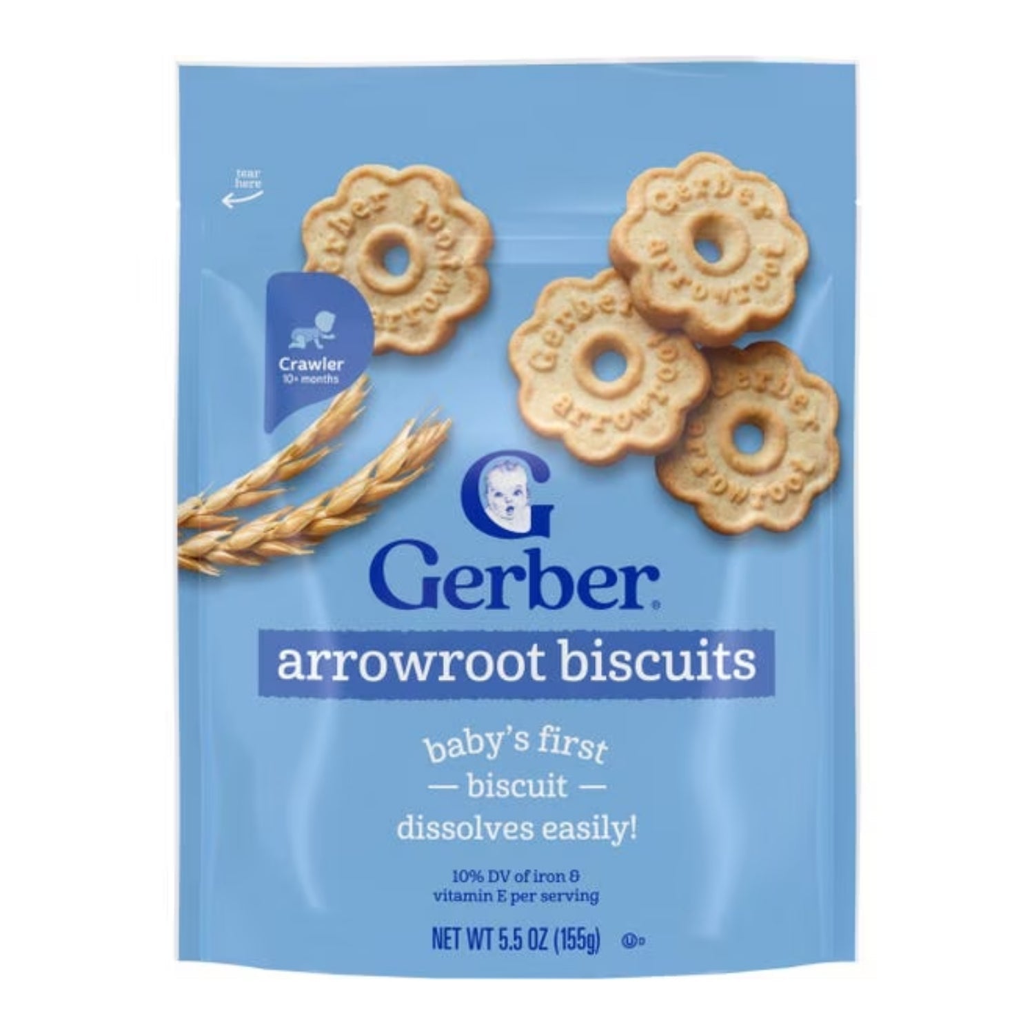 Gerber Snacks for Baby, Arrowroot Biscuits for Crawler (5.5oz)