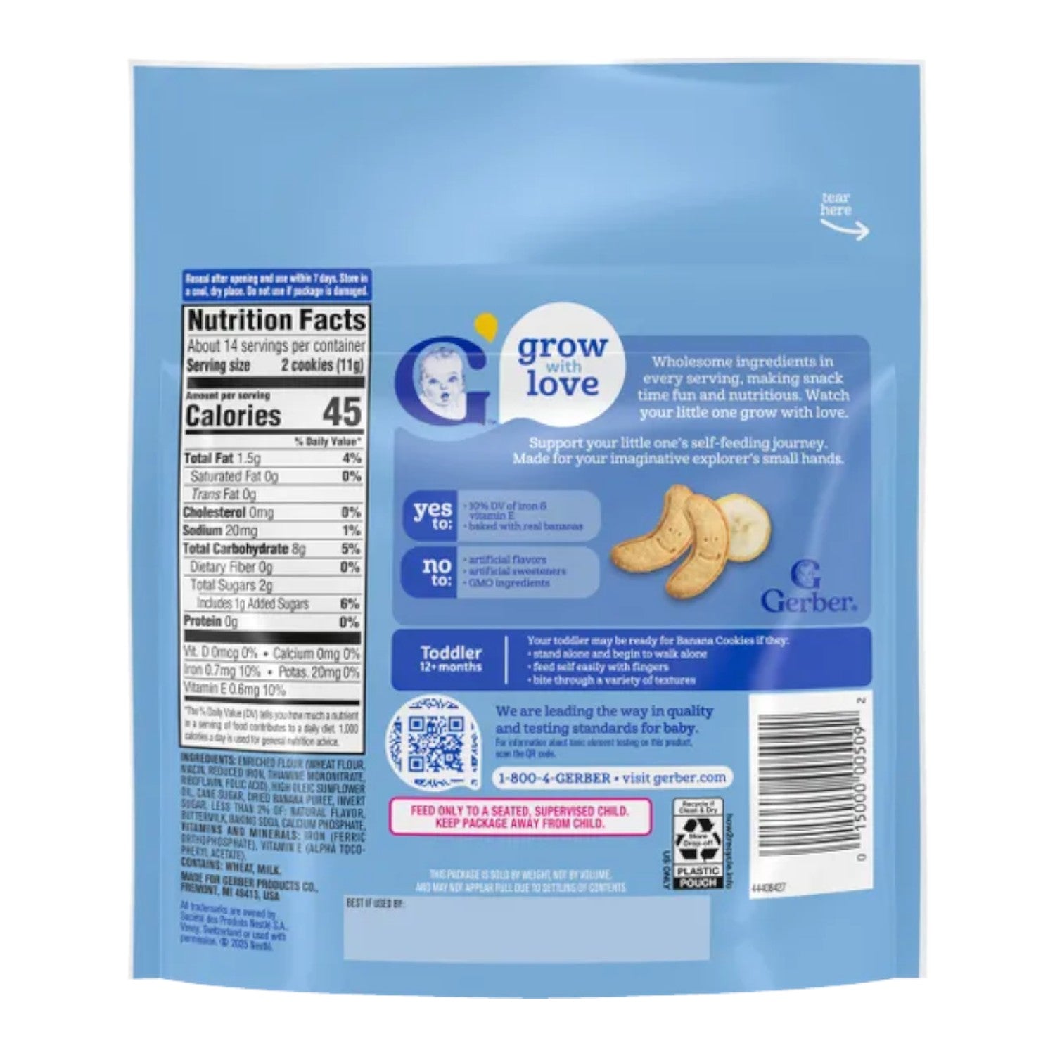 Gerber Snacks for Baby, Banana Cookies (5oz)