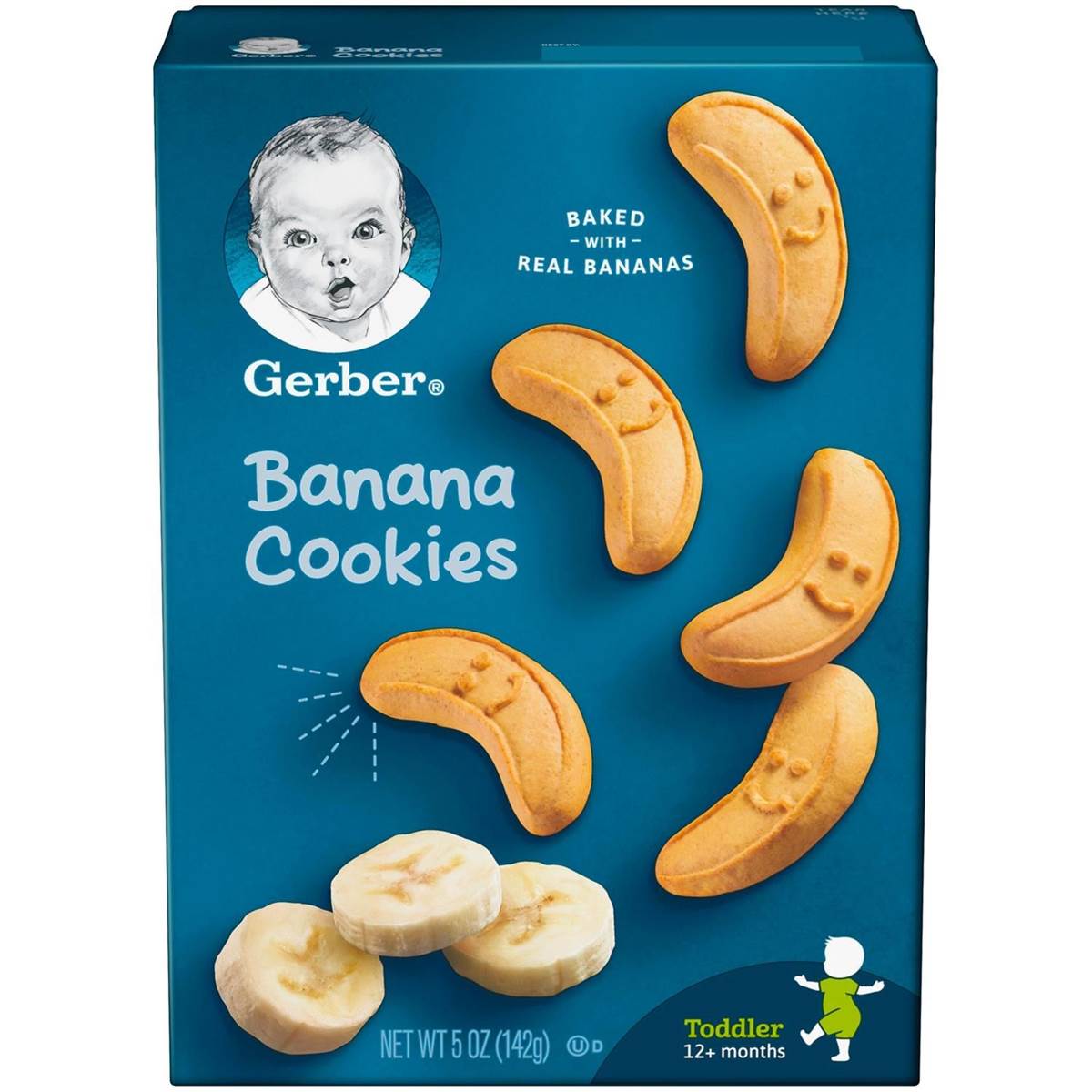 Gerber Snacks for Baby, Banana Cookies for Toddler (5oz)