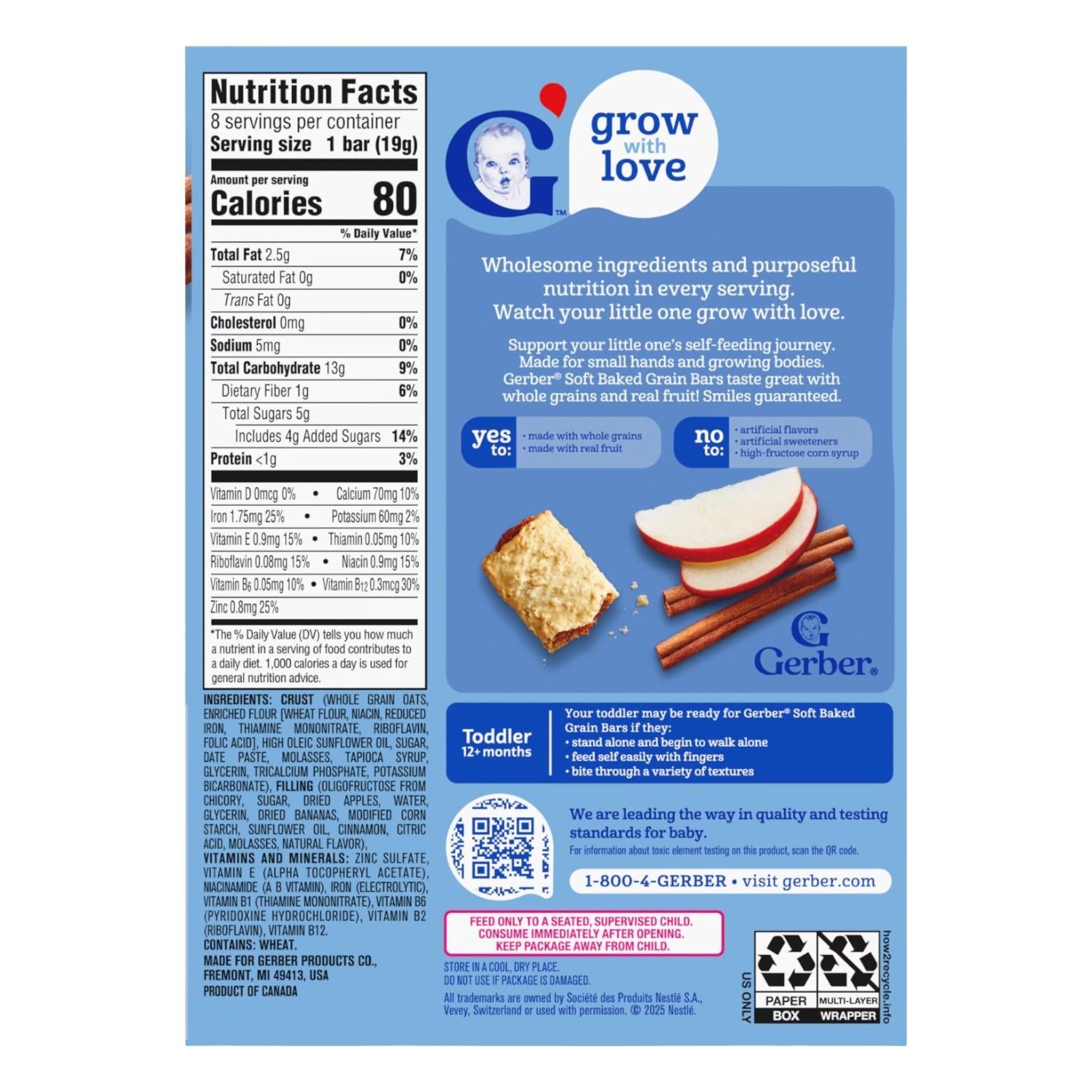 Gerber Soft Baked Grained Bars (5.5oz) Apple Cinnaman