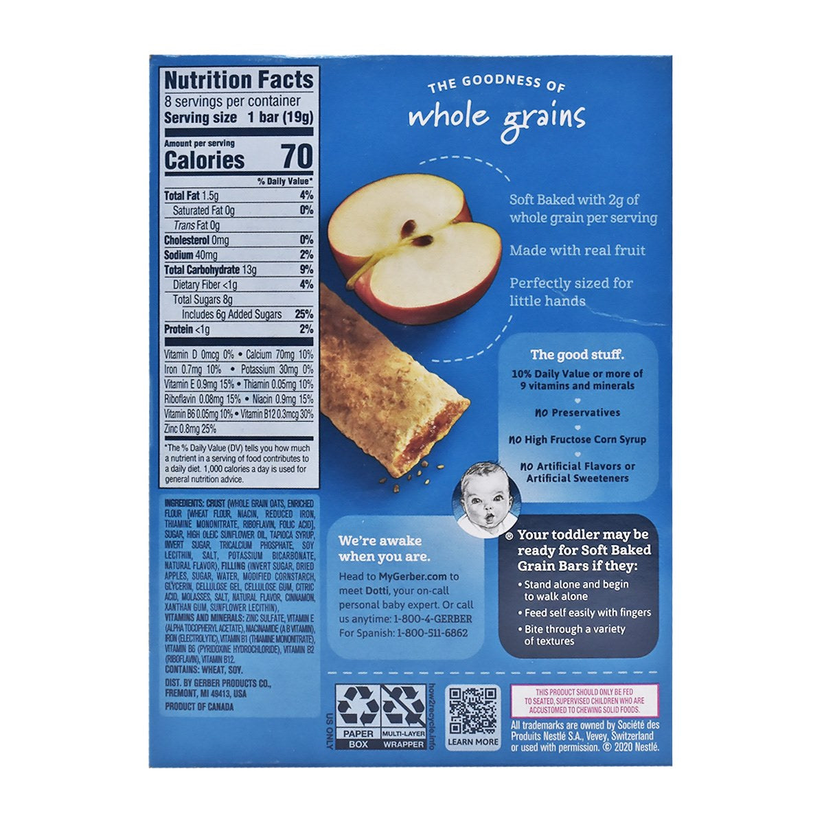 Gerber Soft Baked Grained Bars (5.5oz) - Apple Cinnaman