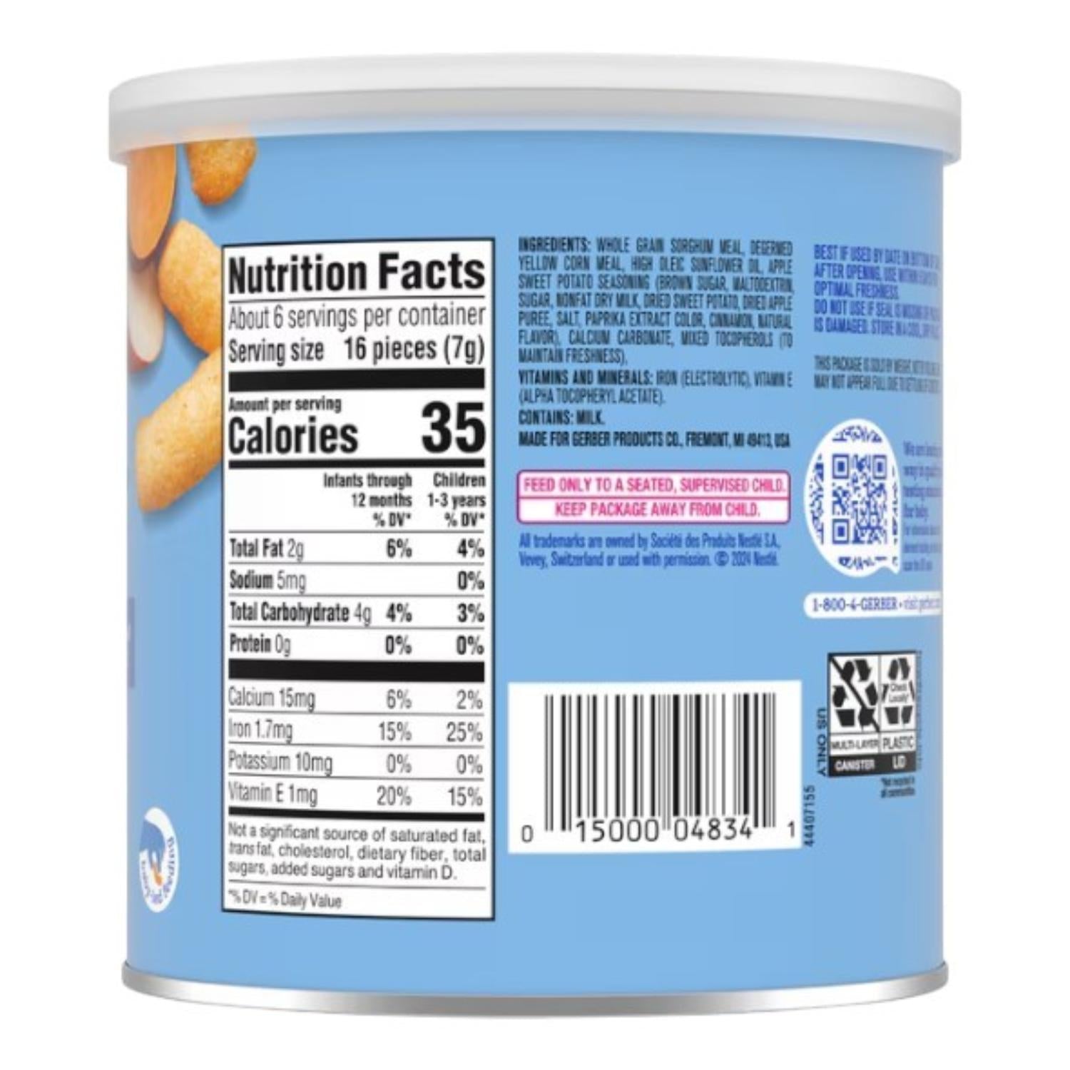 Gerber Snacks for Baby, Lil Crunchies, Apple Sweet Potato