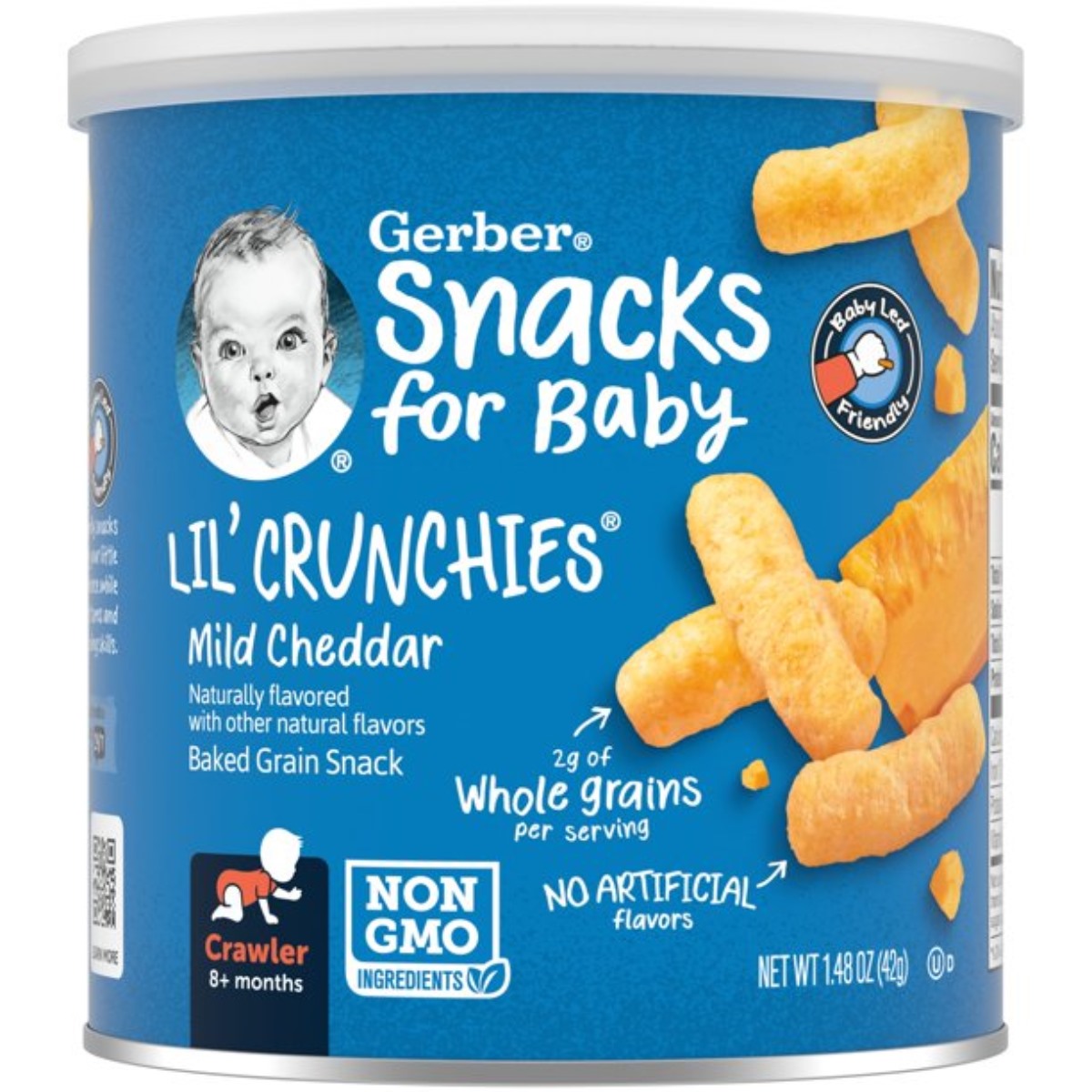 Gerber Snacks for Baby, Lil Crunchies for Crawler (1.48oz) - Mild Cheddar