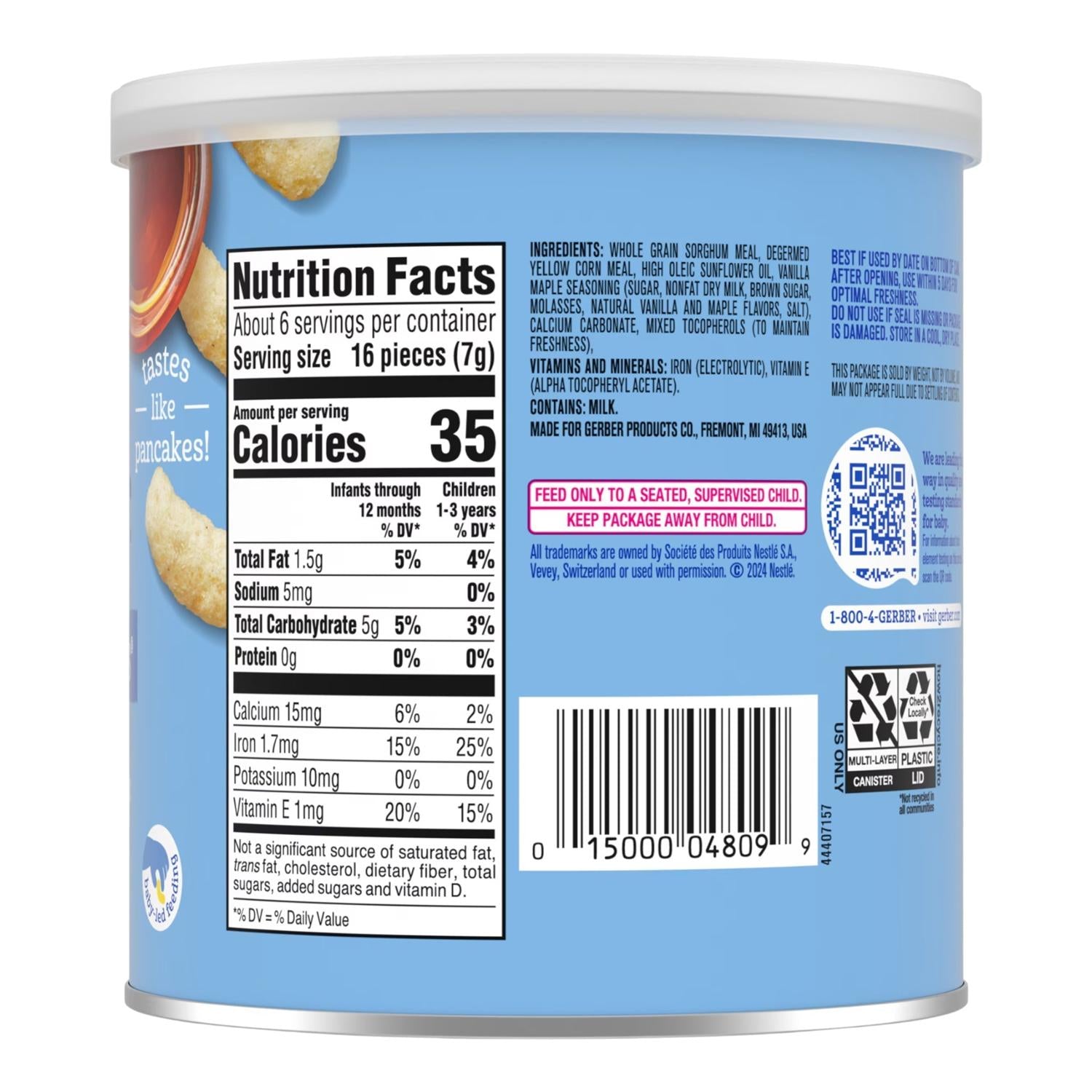 Gerber Snacks for Baby, Lil Crunchies, Vanilla Maple