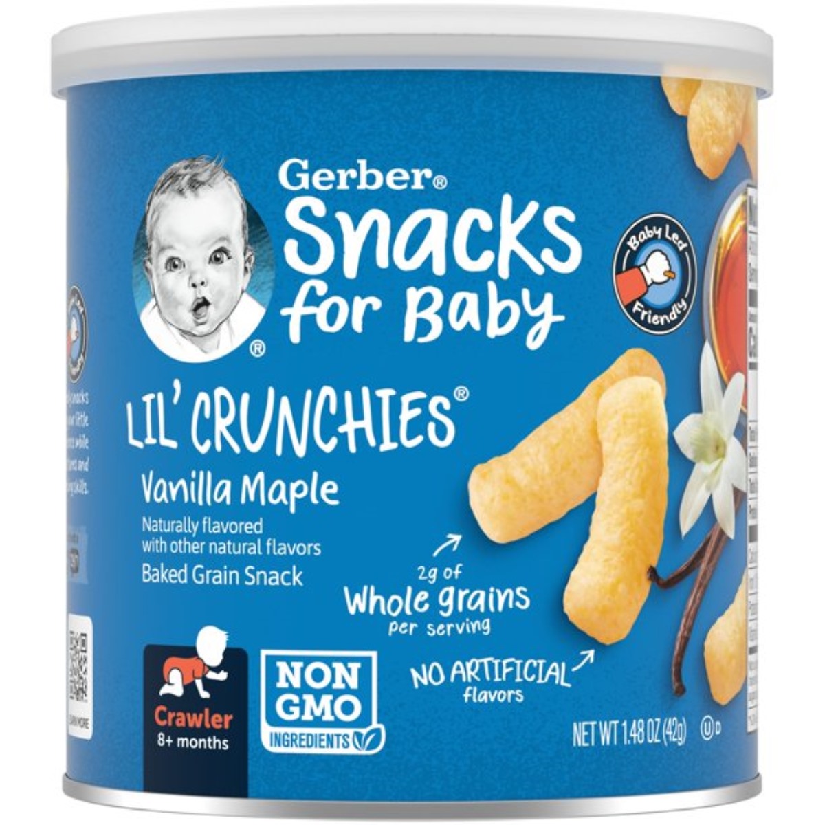 Gerber Snacks for Baby, Lil Crunchies for Crawler (1.48oz) - Vanilla Maple