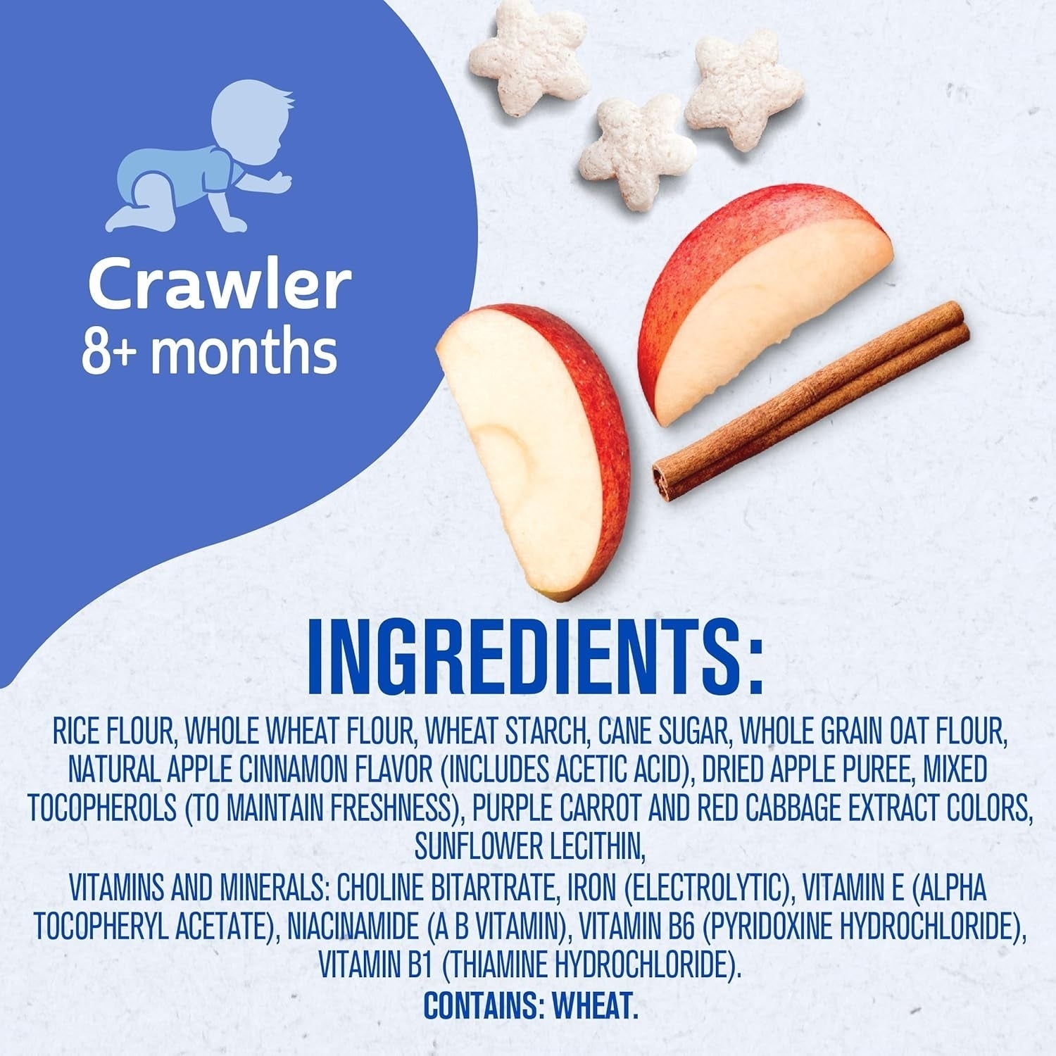 Gerber Snacks for Baby, Grain & Grow Puffs for Crawler (1.48oz) - Apple Cinnamon