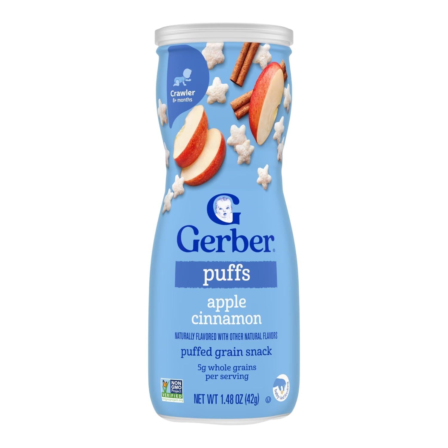 Gerber Snacks for Baby, Grain & Grow Puffs, Apple Cinnamon