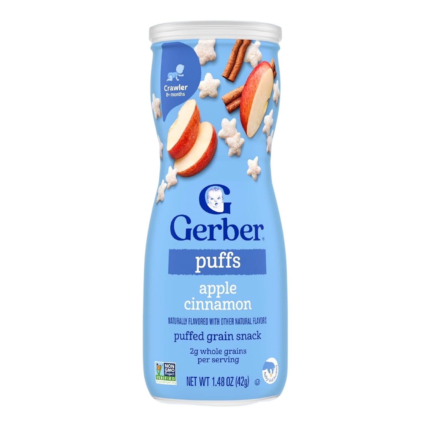 Gerber Snacks for Baby, Grain & Grow Puffs for Crawler (1.48oz) - Apple Cinnamon