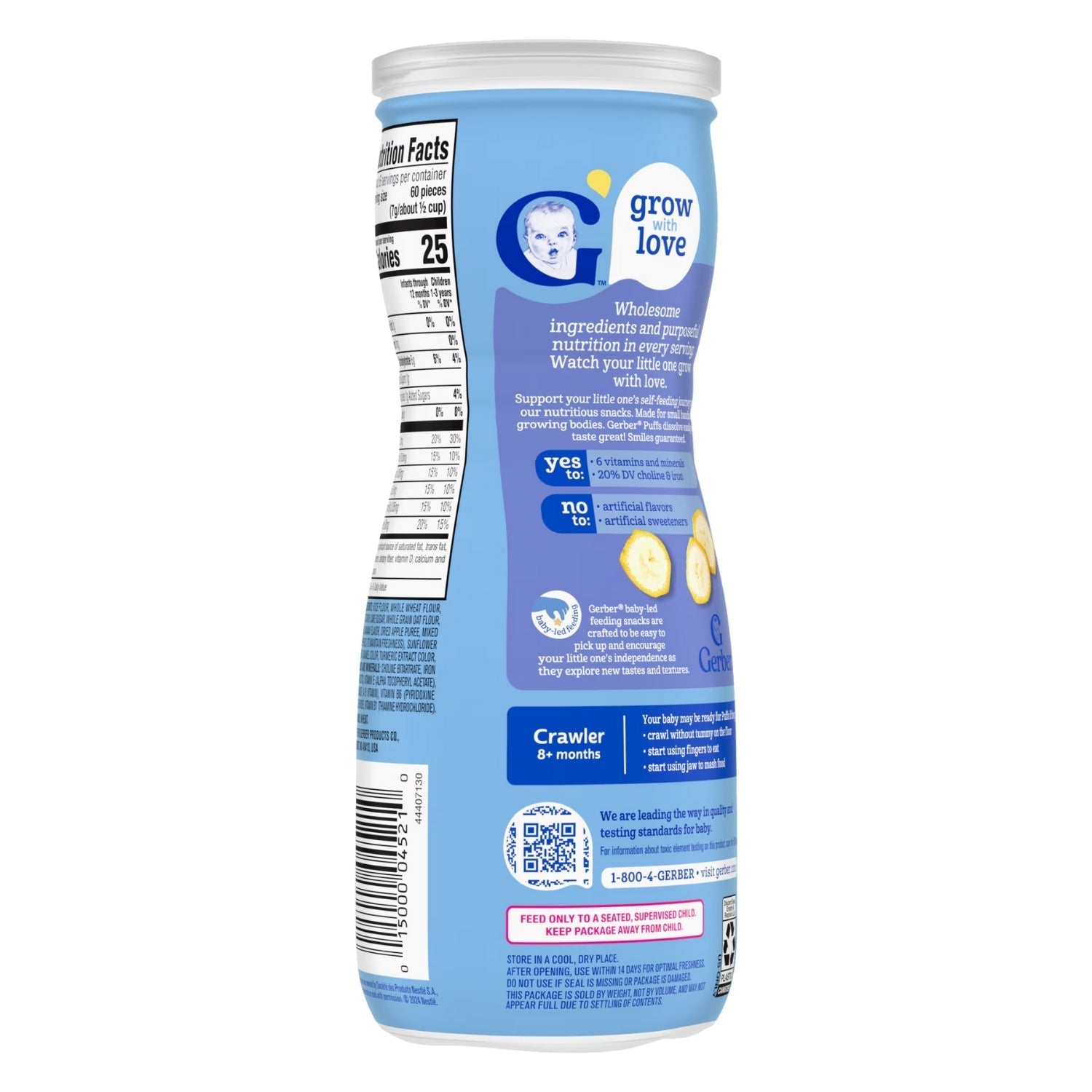 Gerber Snacks for Baby, Grain & Grow Puffs for Crawler (1.48oz) - Banana