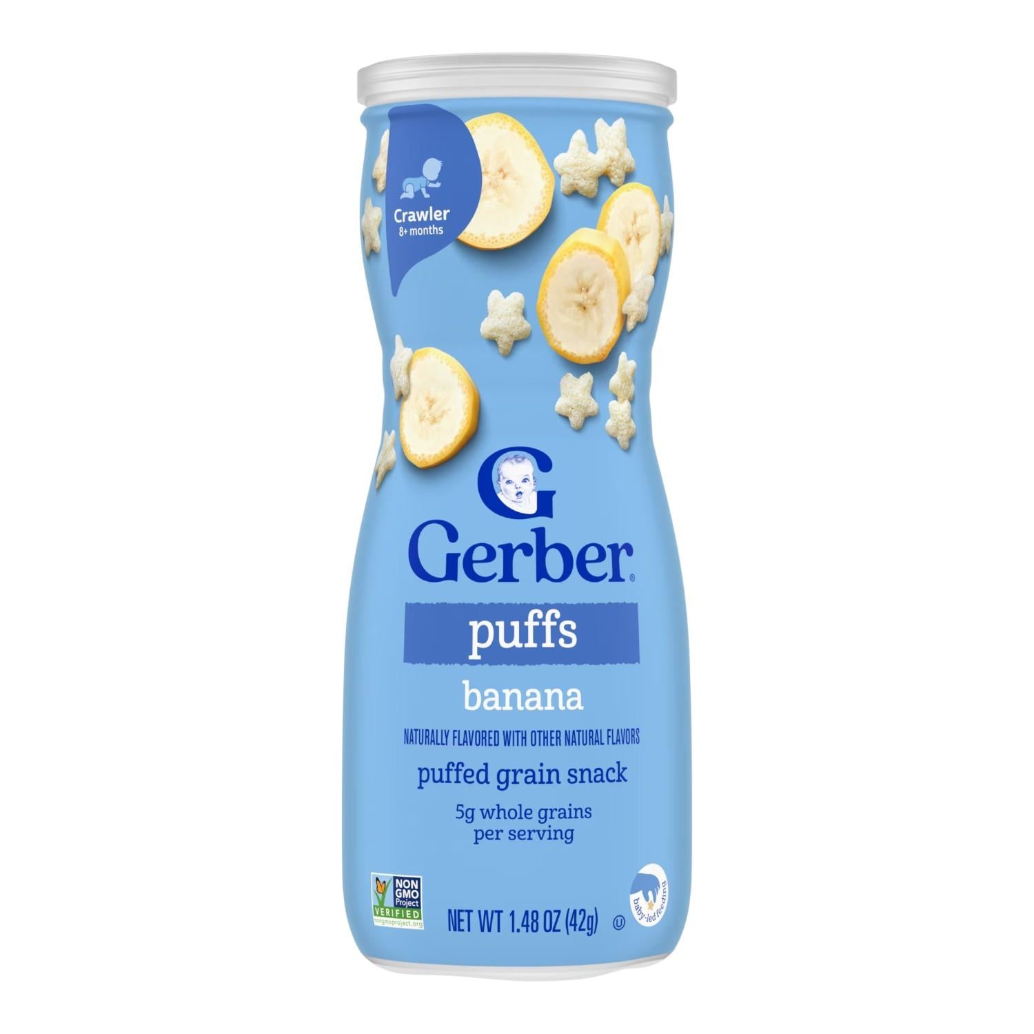 Gerber Snacks for Baby, Grain & Grow Puffs, Banana