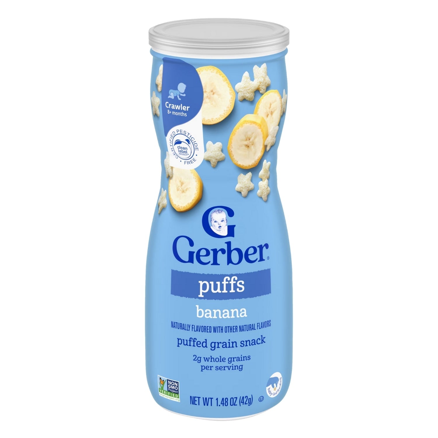 Gerber Snacks for Baby, Grain & Grow Puffs for Crawler (1.48oz) - Banana