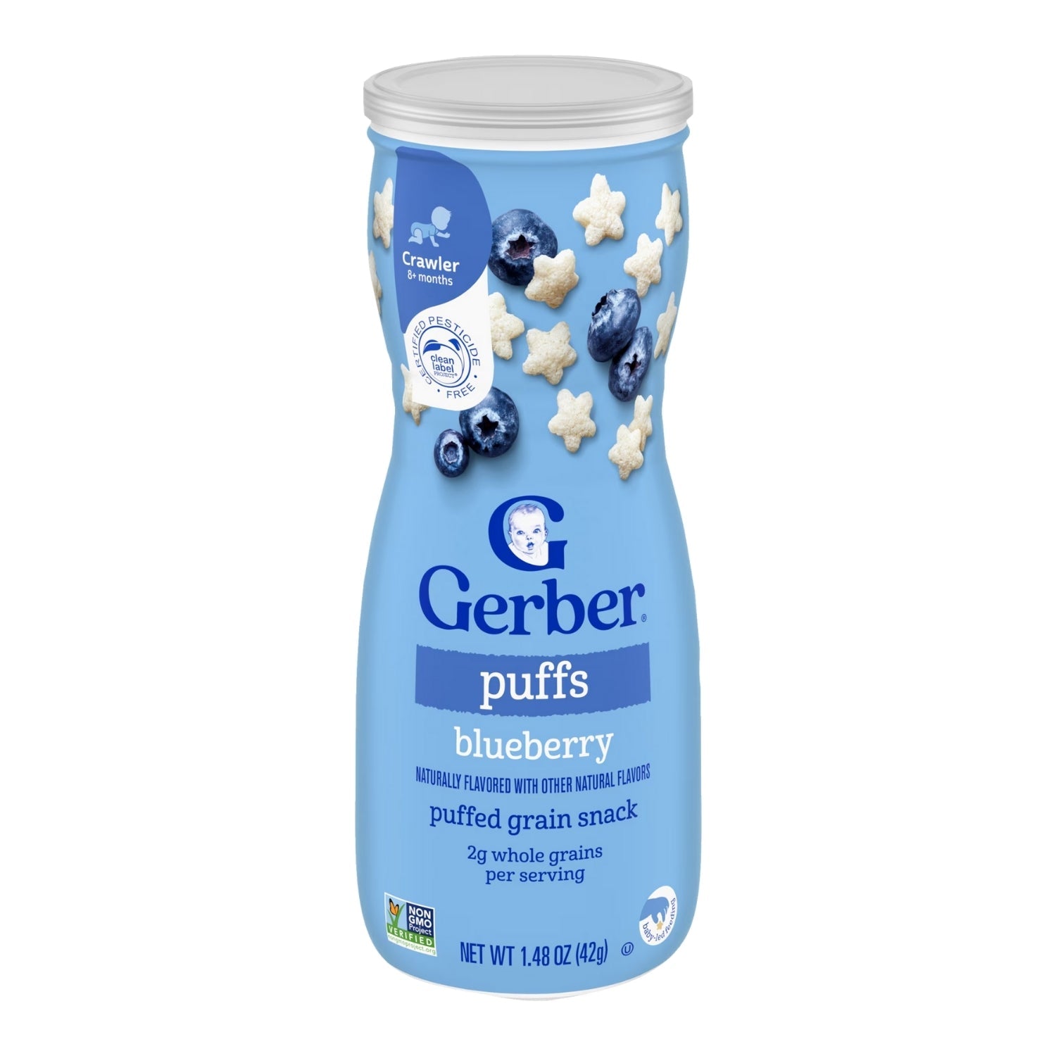 Gerber Snacks for Baby, Grain & Grow Puffs for Crawler (1.48oz) - Blueberry