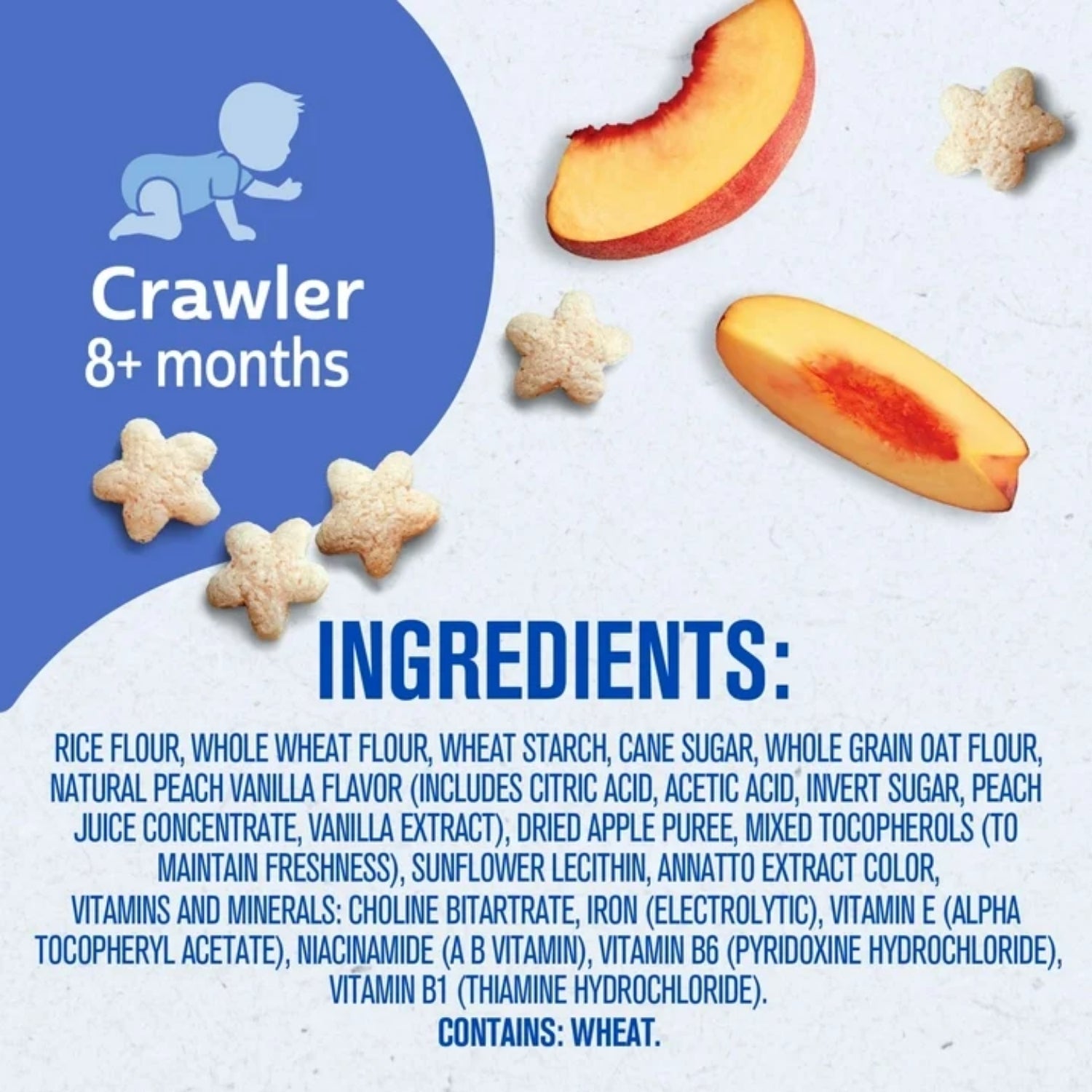 Gerber Snacks for Baby, Grain & Grow Puffs for Crawler (1.48oz) - Peach