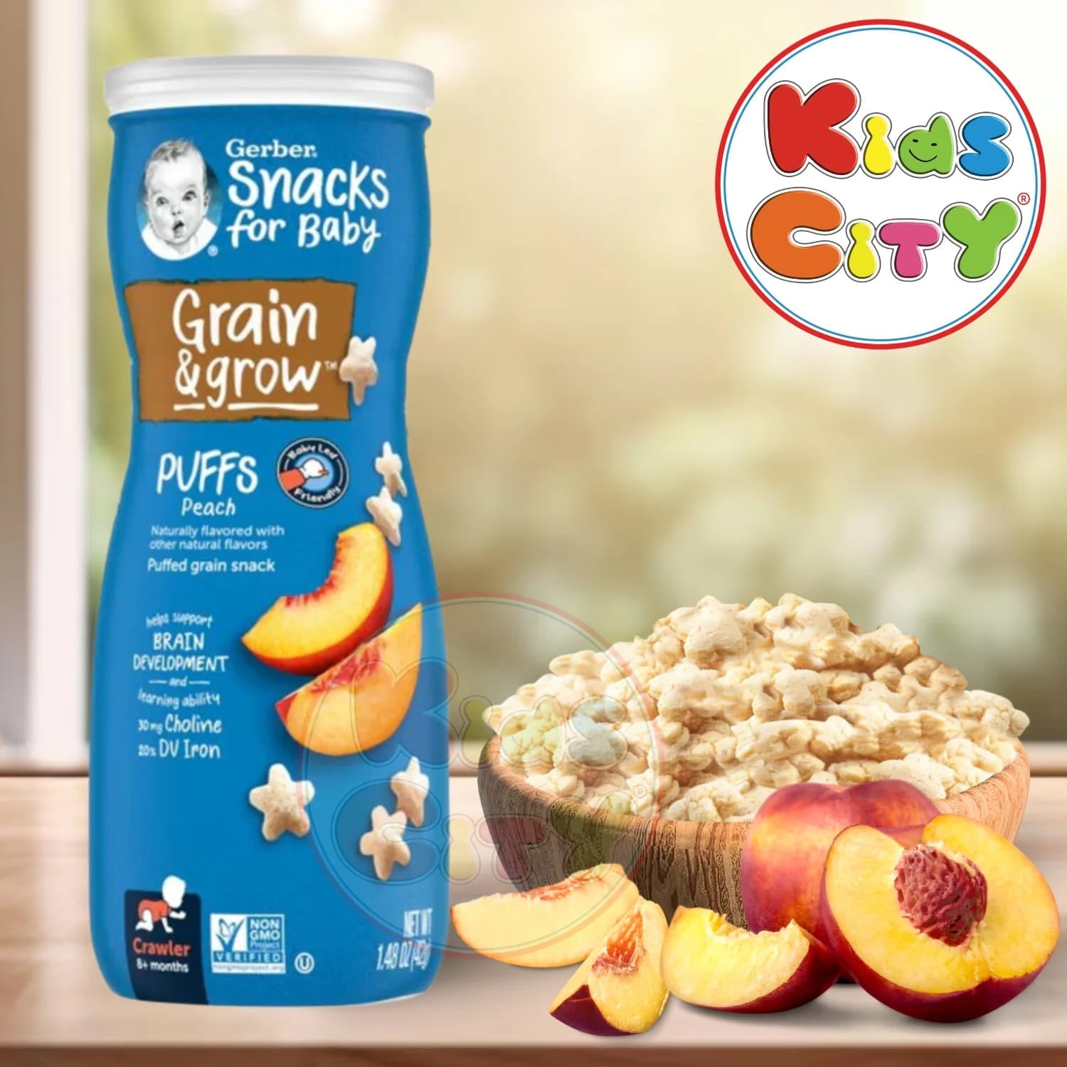 Gerber Snacks for Baby, Grain & Grow Puffs for Crawler